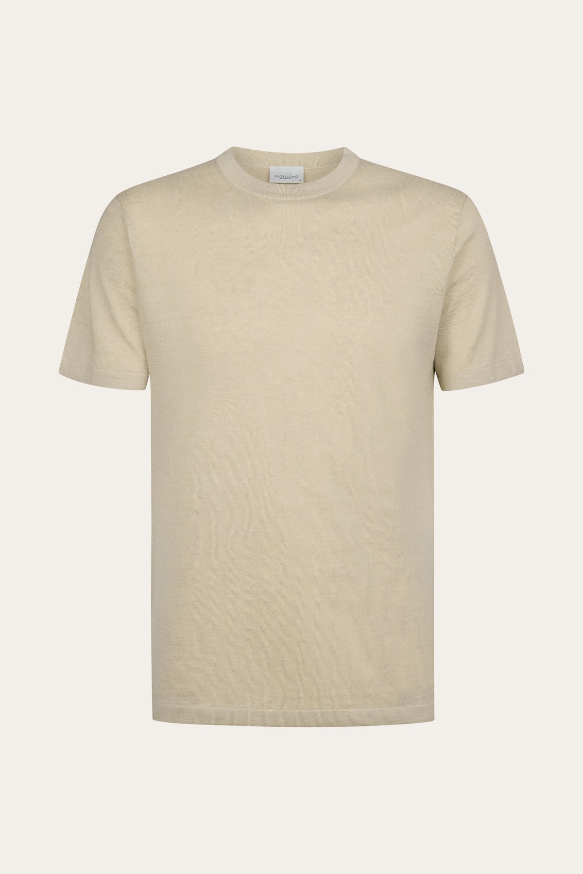 Beige linnen katoenen T-shirt