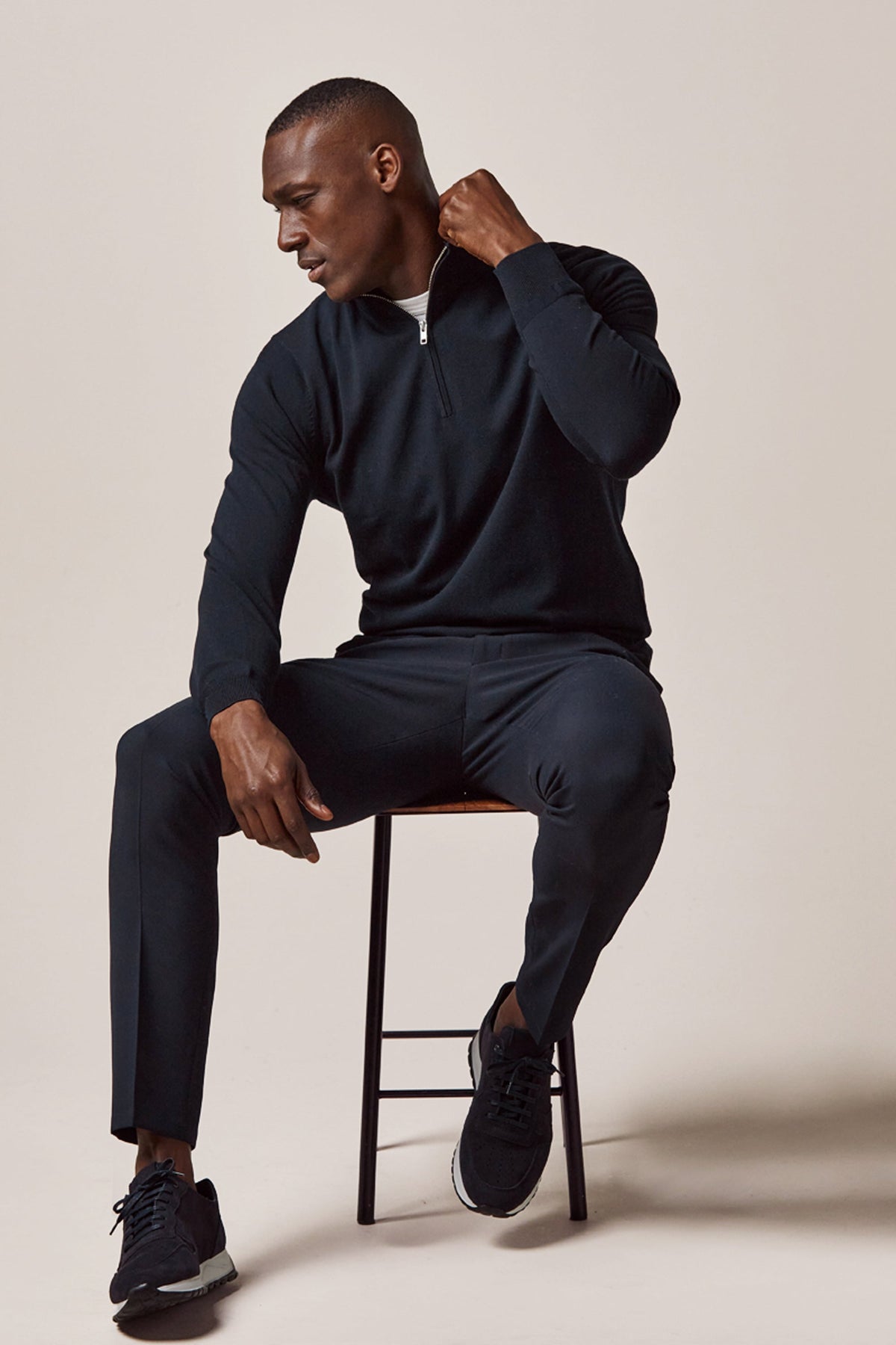 Navy Luxury Basic half zip