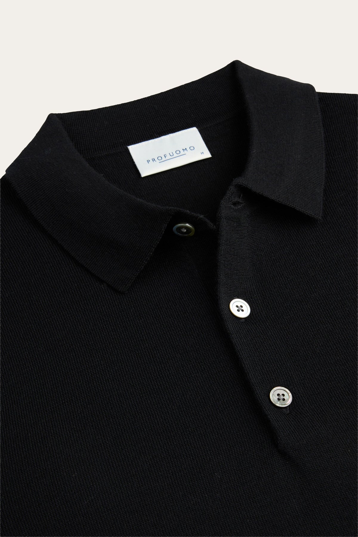 Zwarte merino polo
