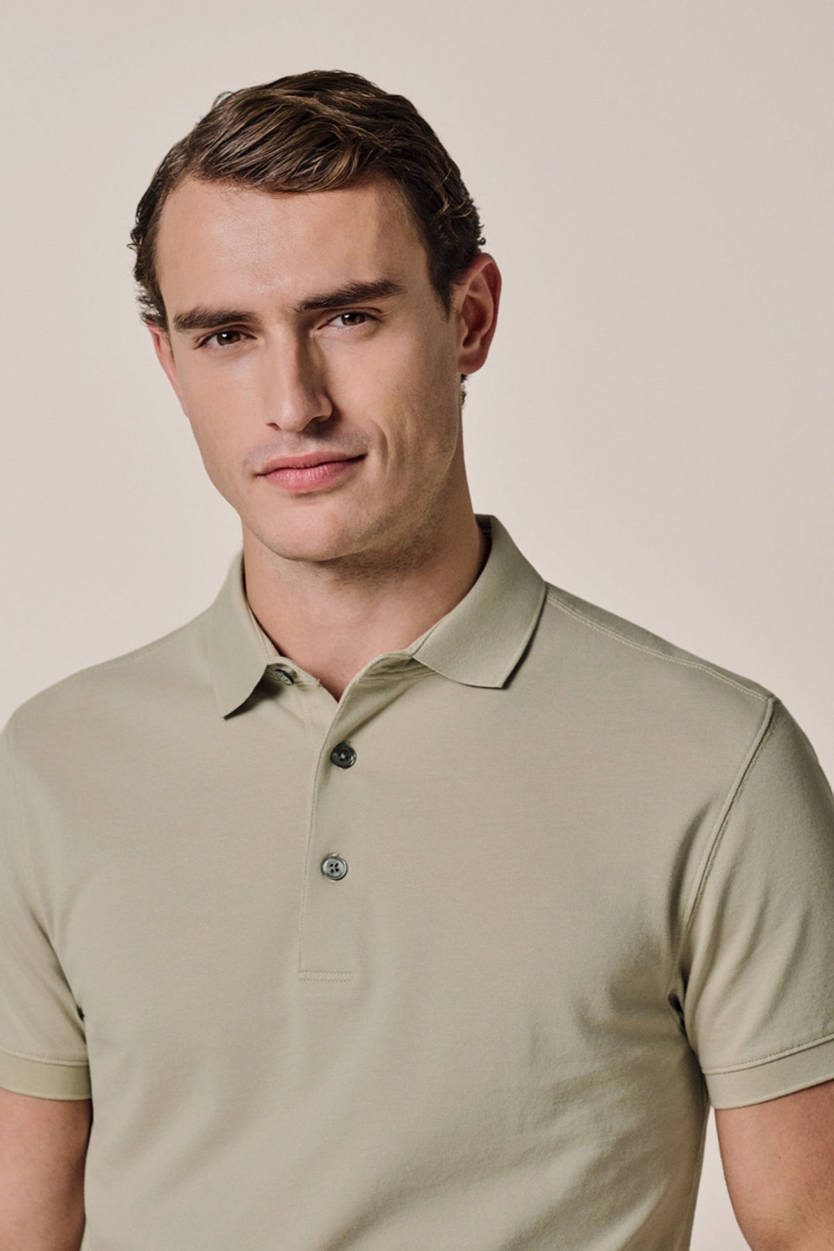 Lichtgroene stretch piqué polo