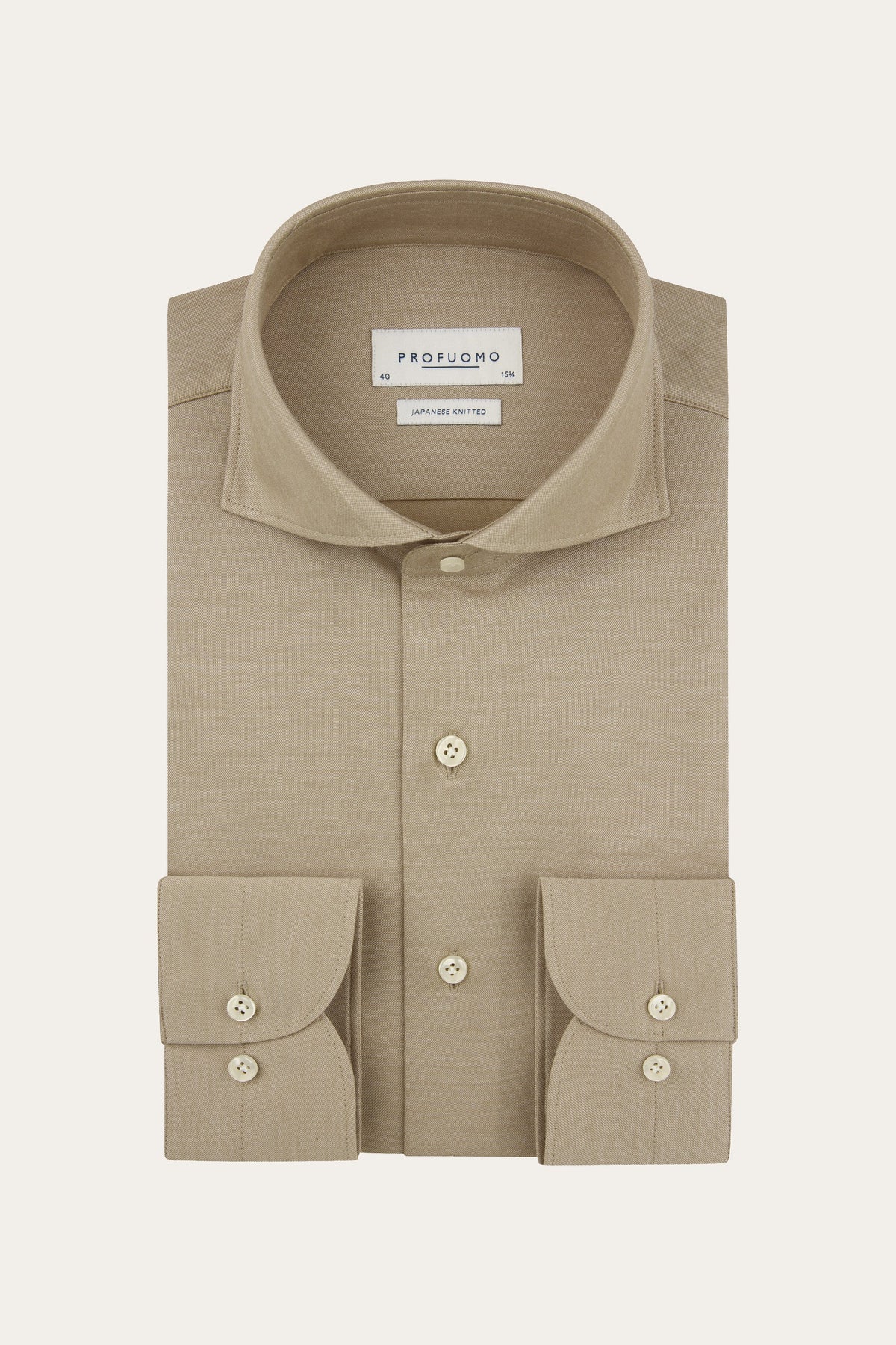 Cognac Japanese knitted overhemd