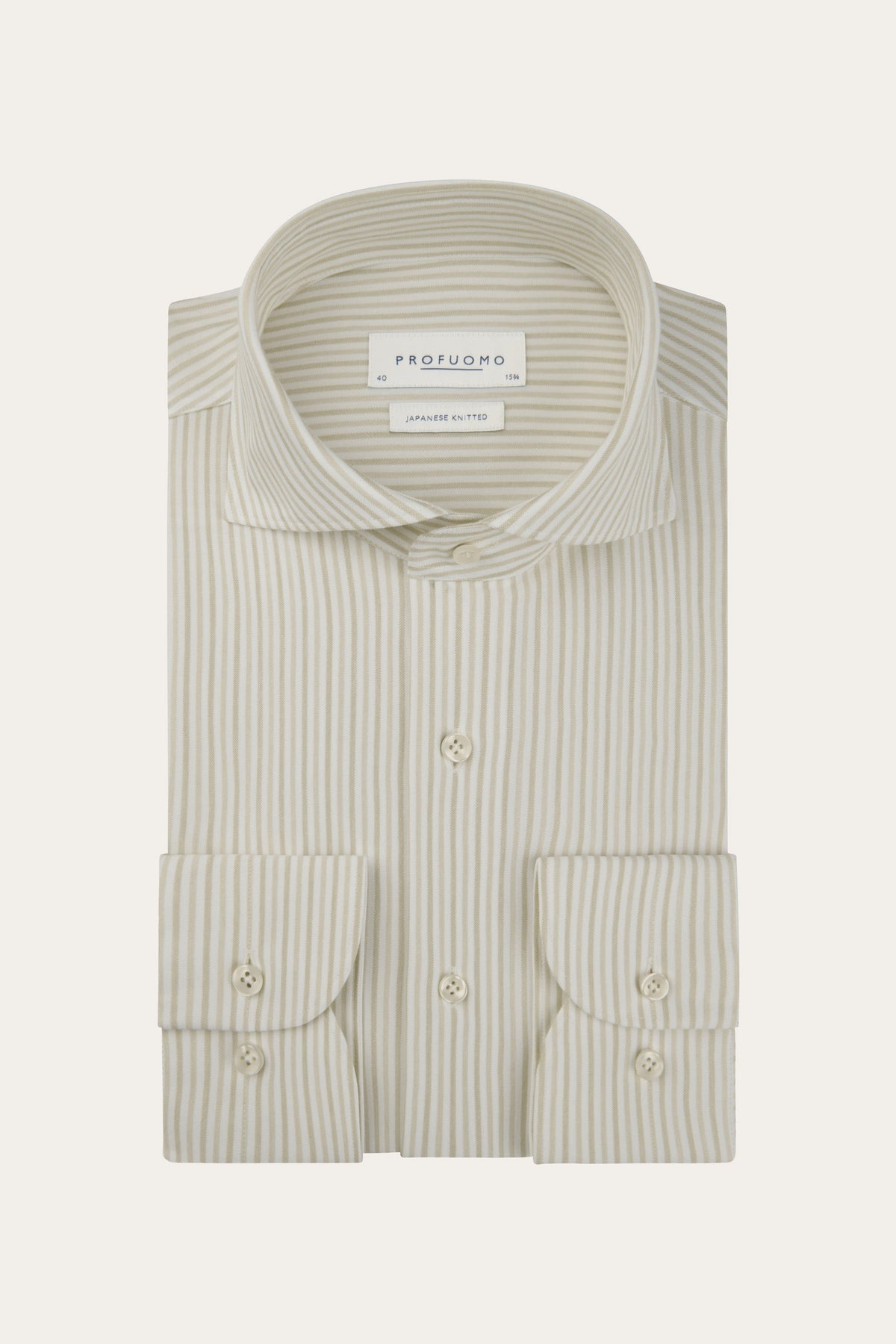 Beige Japanese knitted overhemd