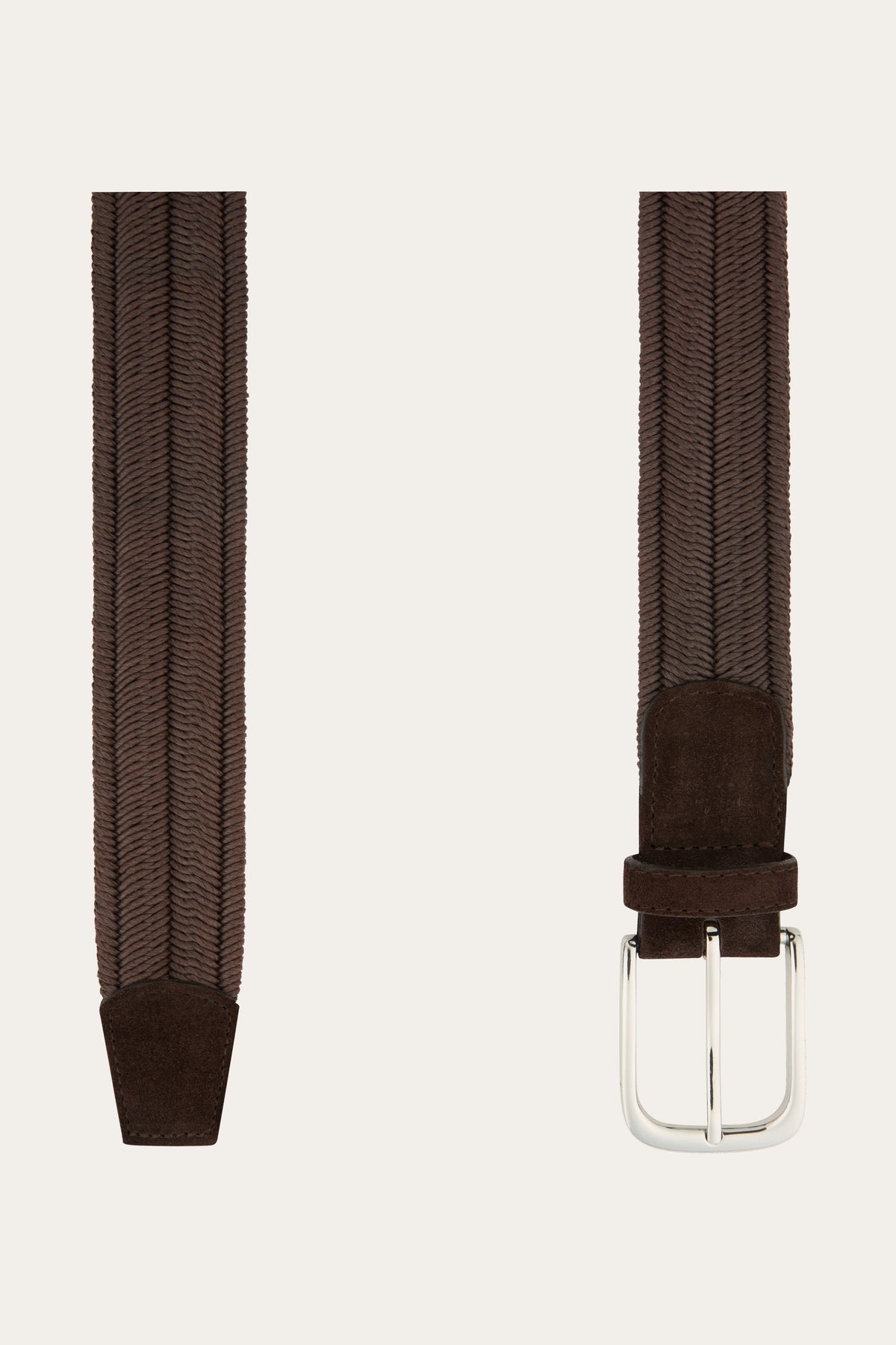 Bruine waxed elastische riem