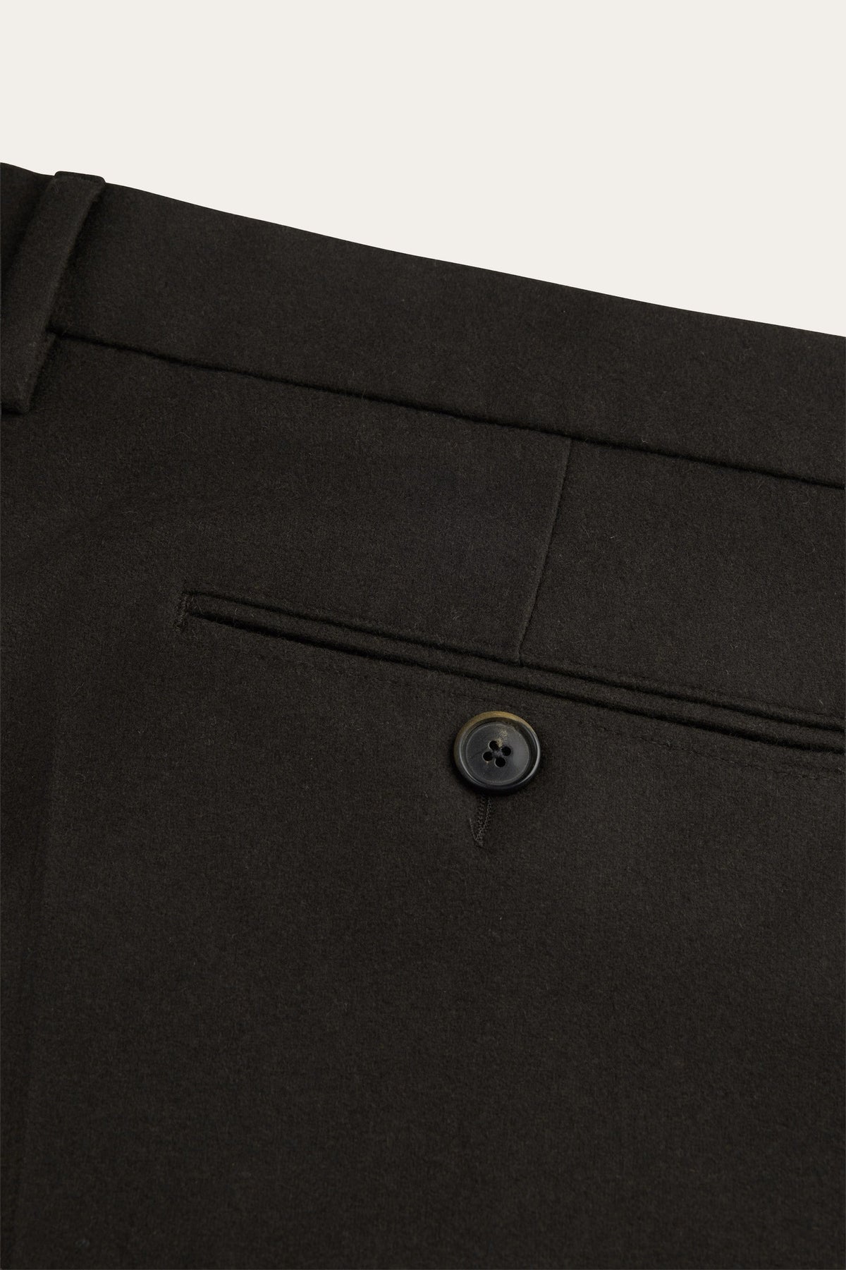 Donkerbruine melton wollen broek