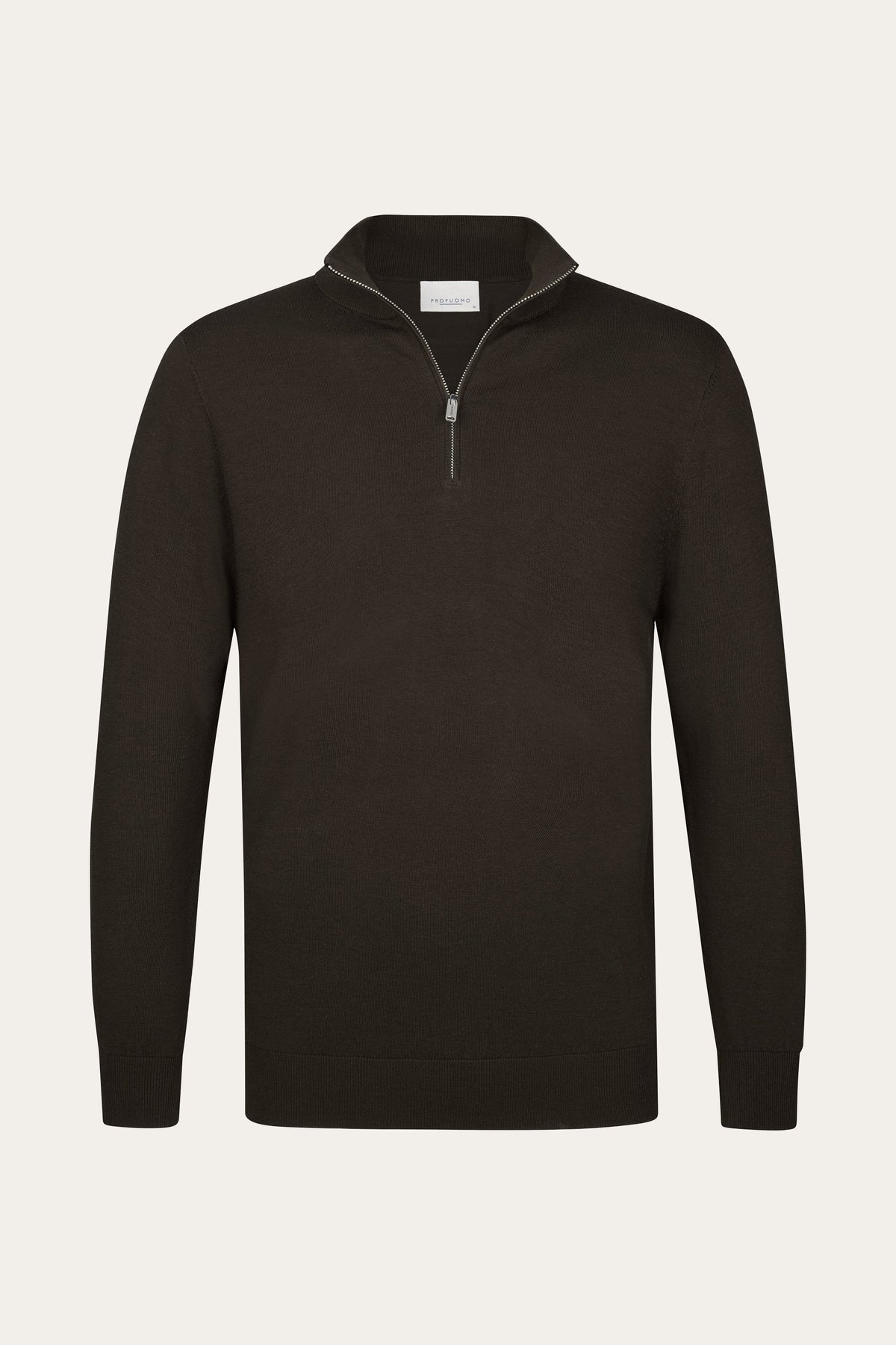 Donkerbruine Luxury Basic half zip