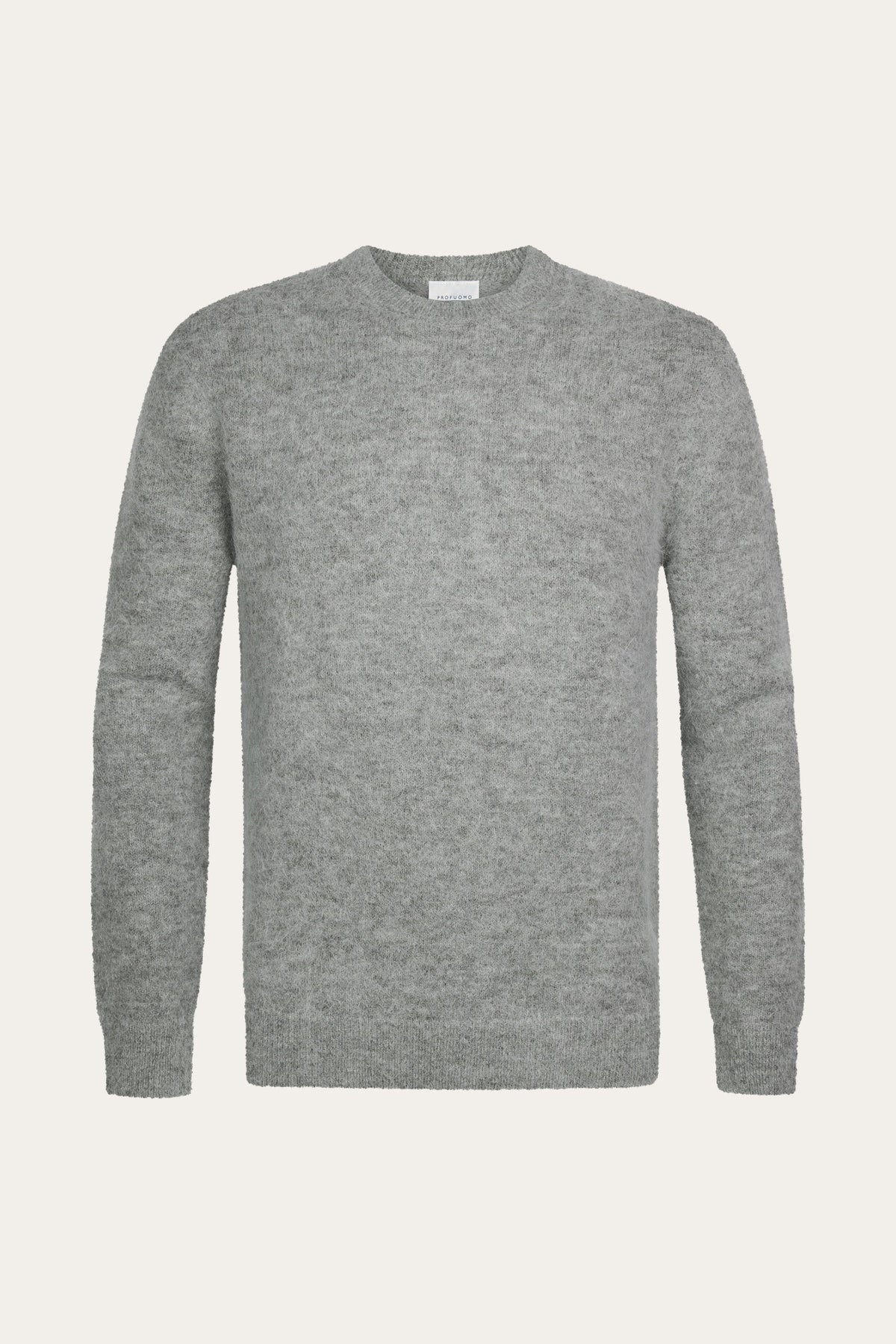 Grijze wollen alpaca crewneck