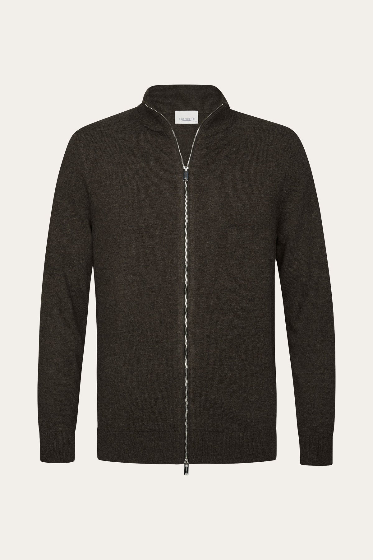 Bruine wol blend full zip cardigan