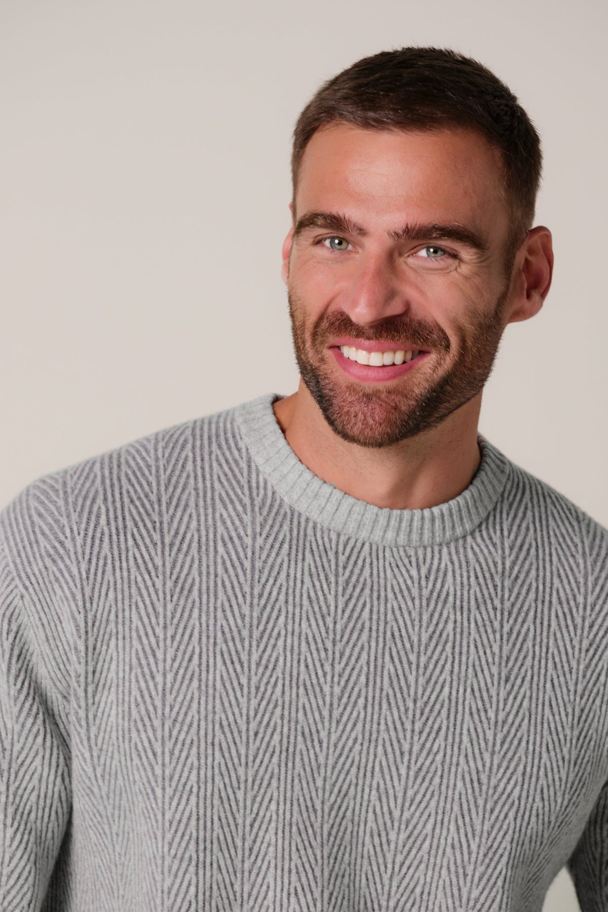 Grijze heavy wollen crewneck