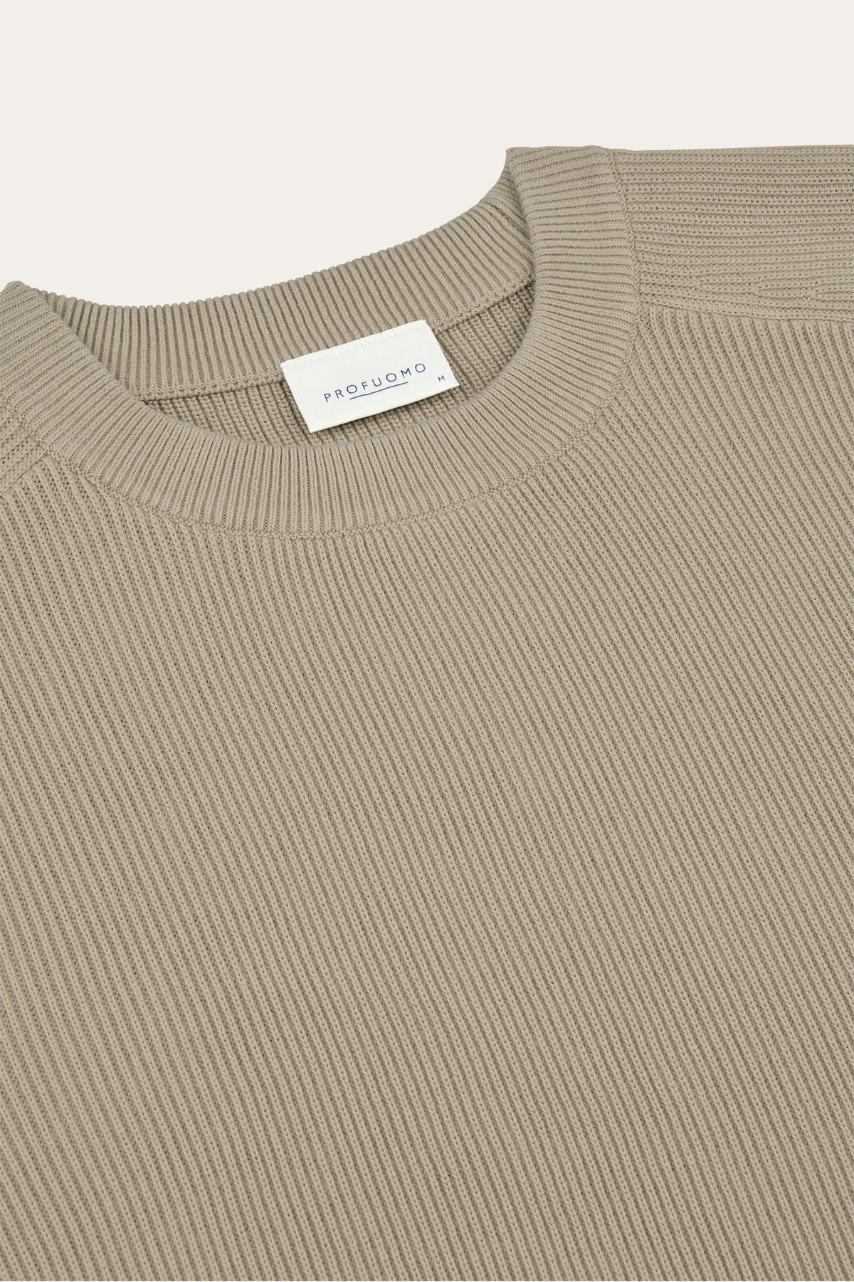 Beige katoenen crewneck