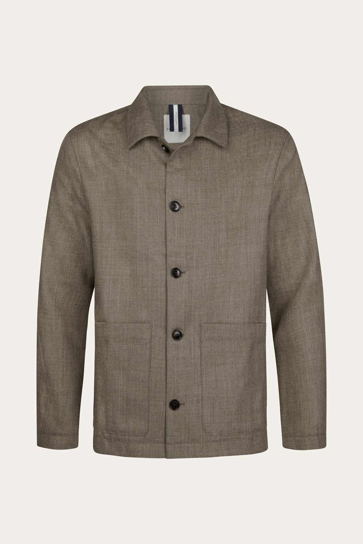 Bruine lichtgewicht wollen overshirt