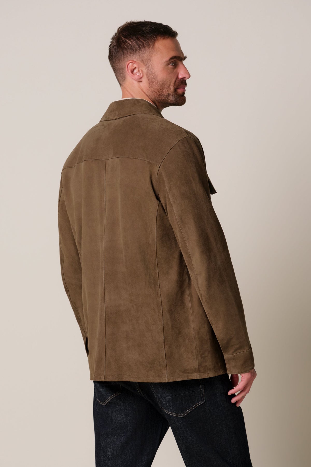 Bruin suede overshirt