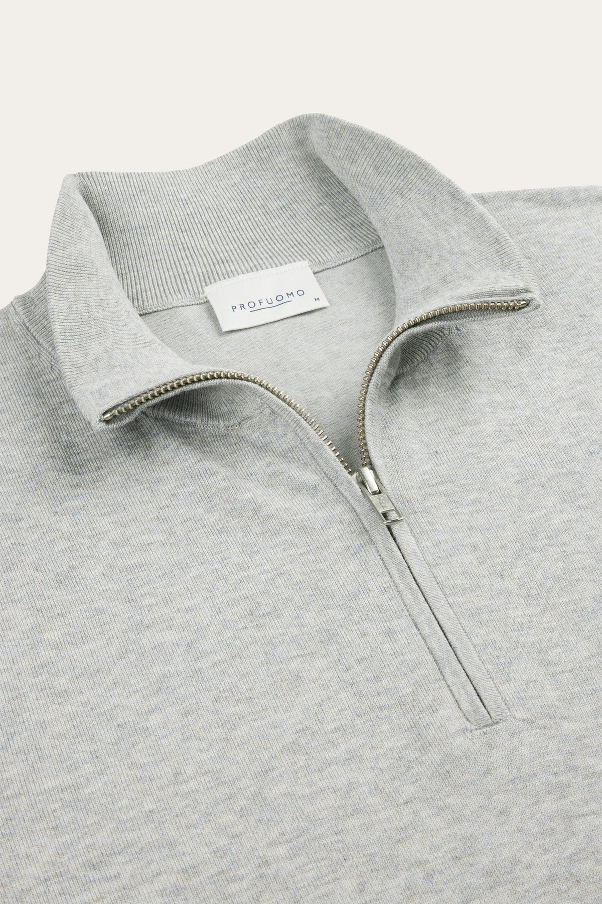 Grijze Luxury Basic half zip