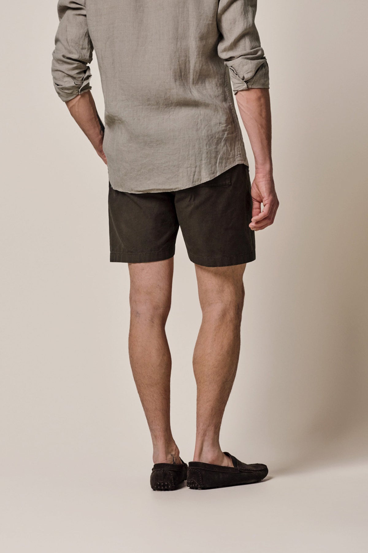 Donkerbruine Antique dye shorts
