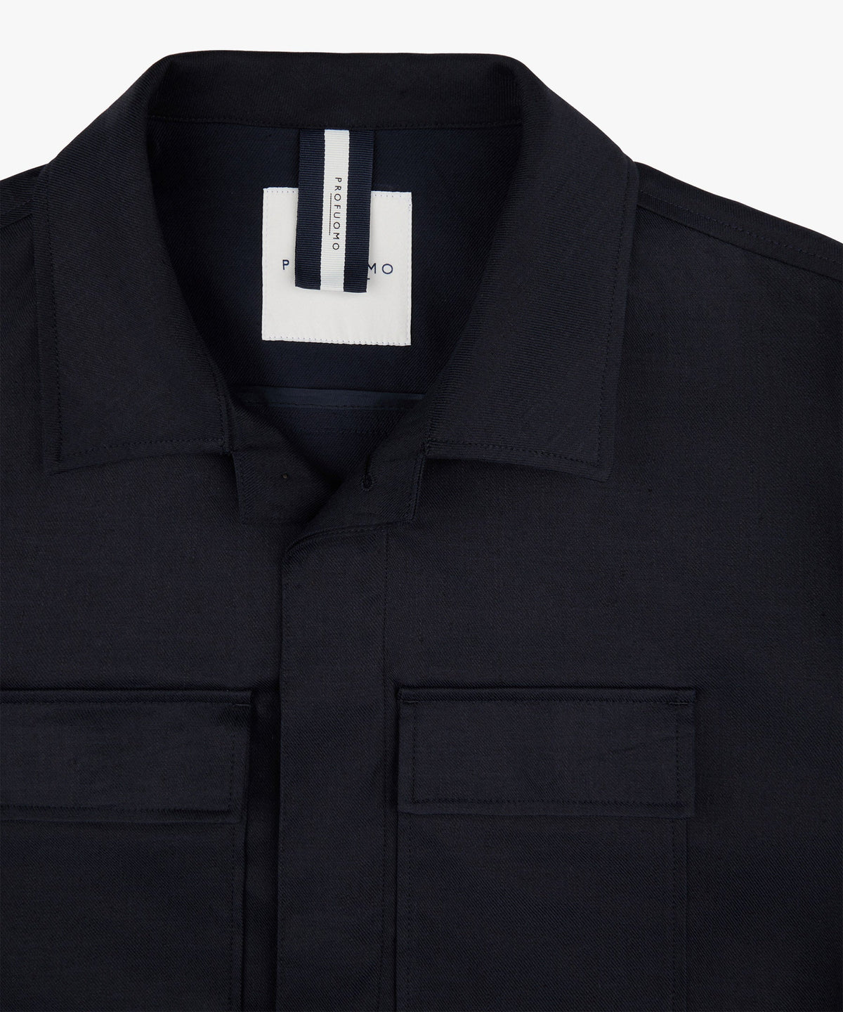 Navy linnen-katoen overshirt