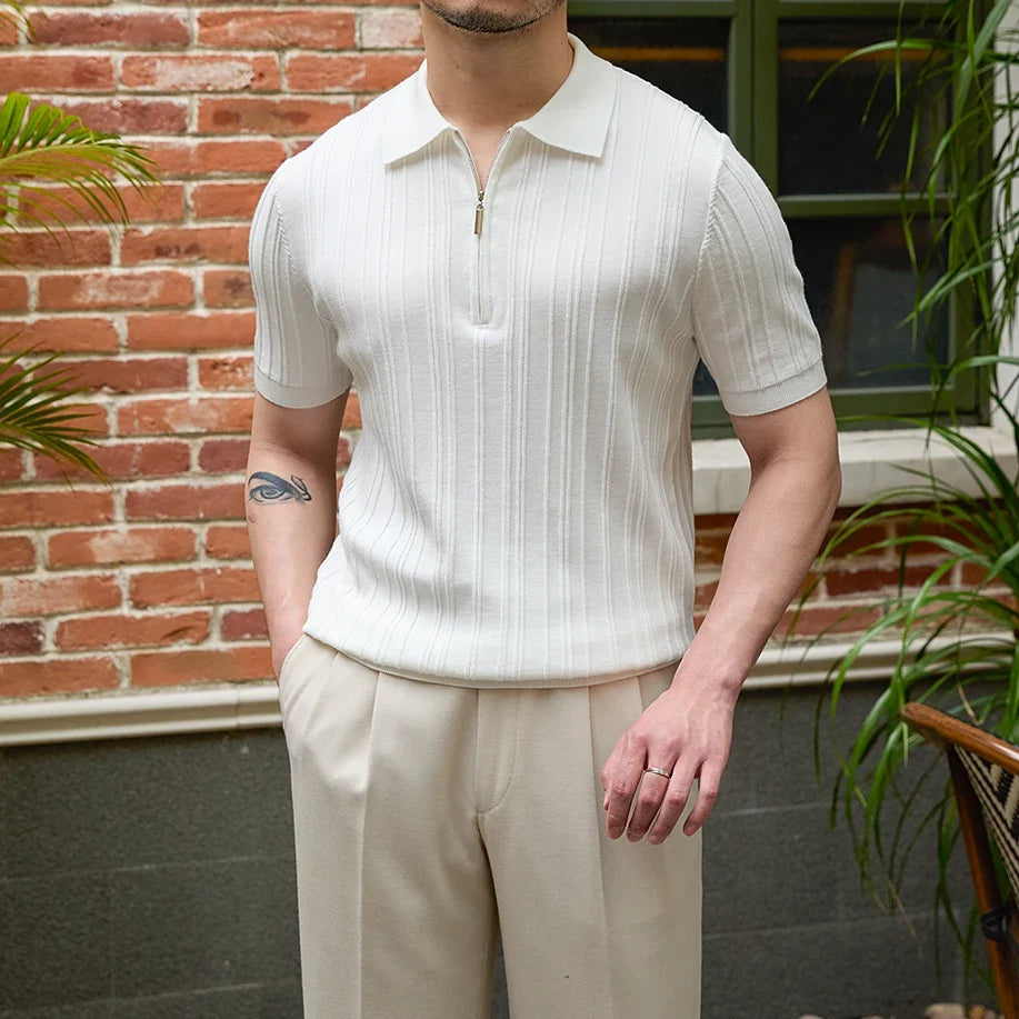 Pleated Polo Shirt