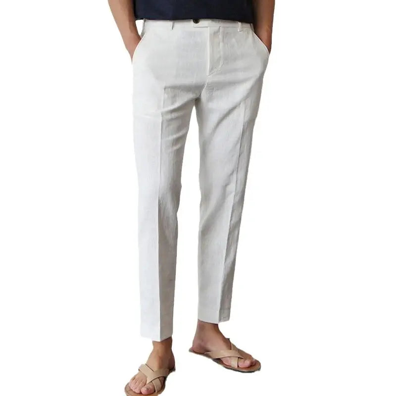 White Linen Trousers for Men