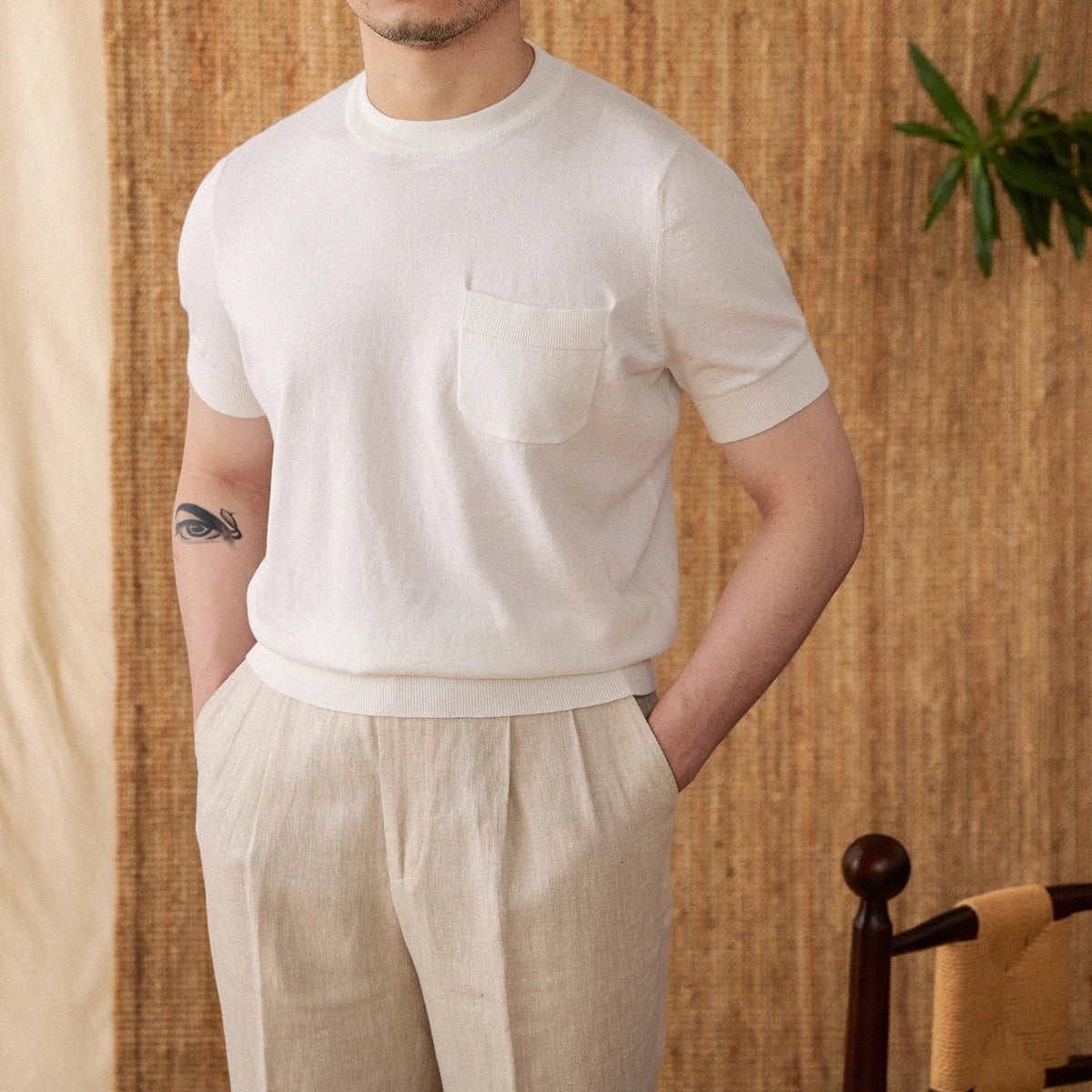 White Linen T-Shirt