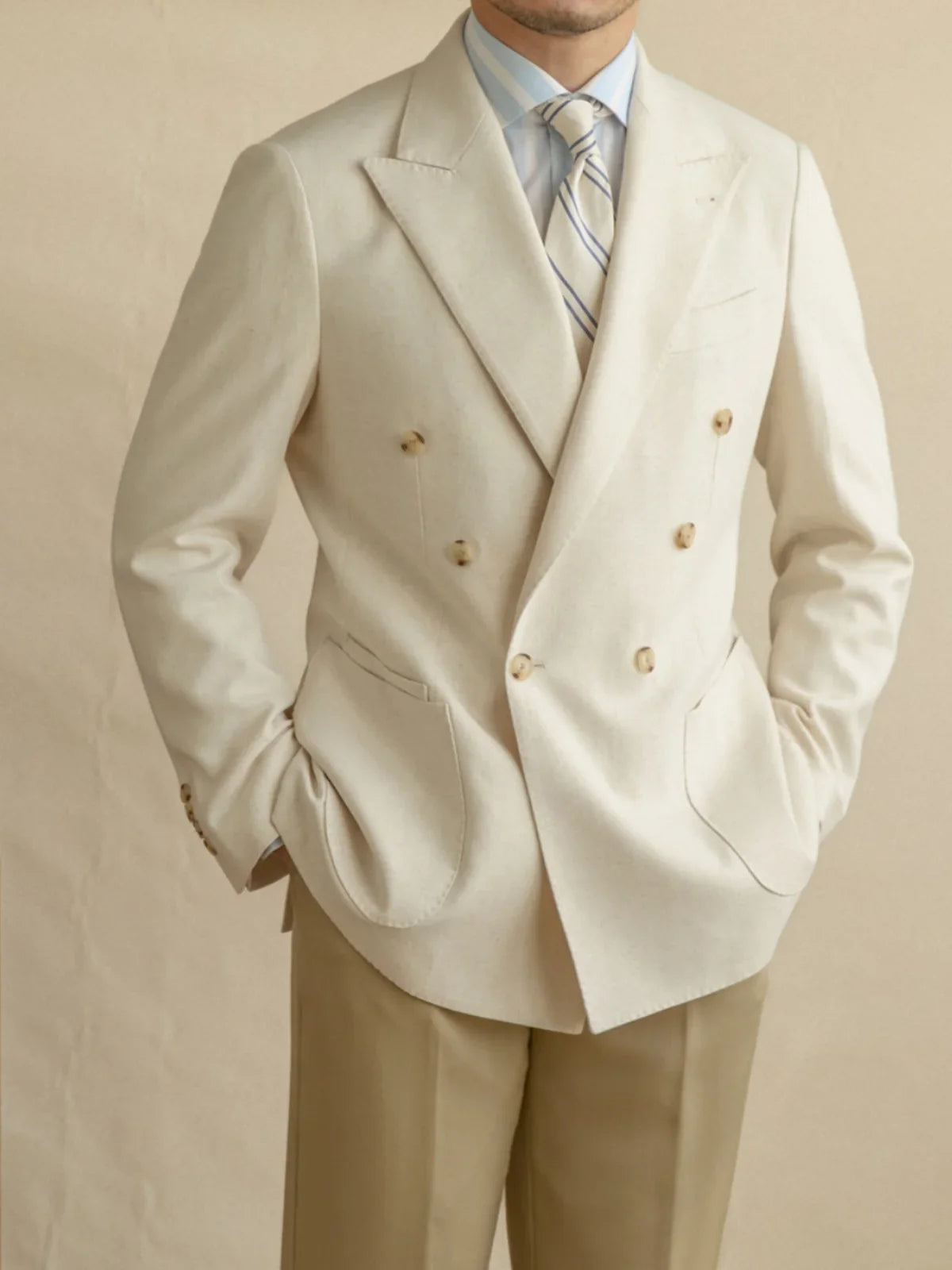 Beige Linen Blazer