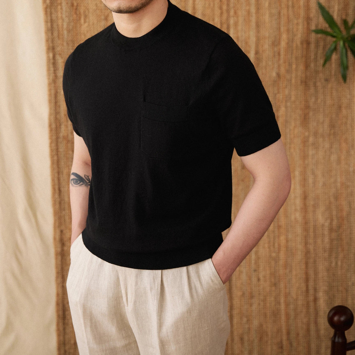 Black Linen T-Shirt