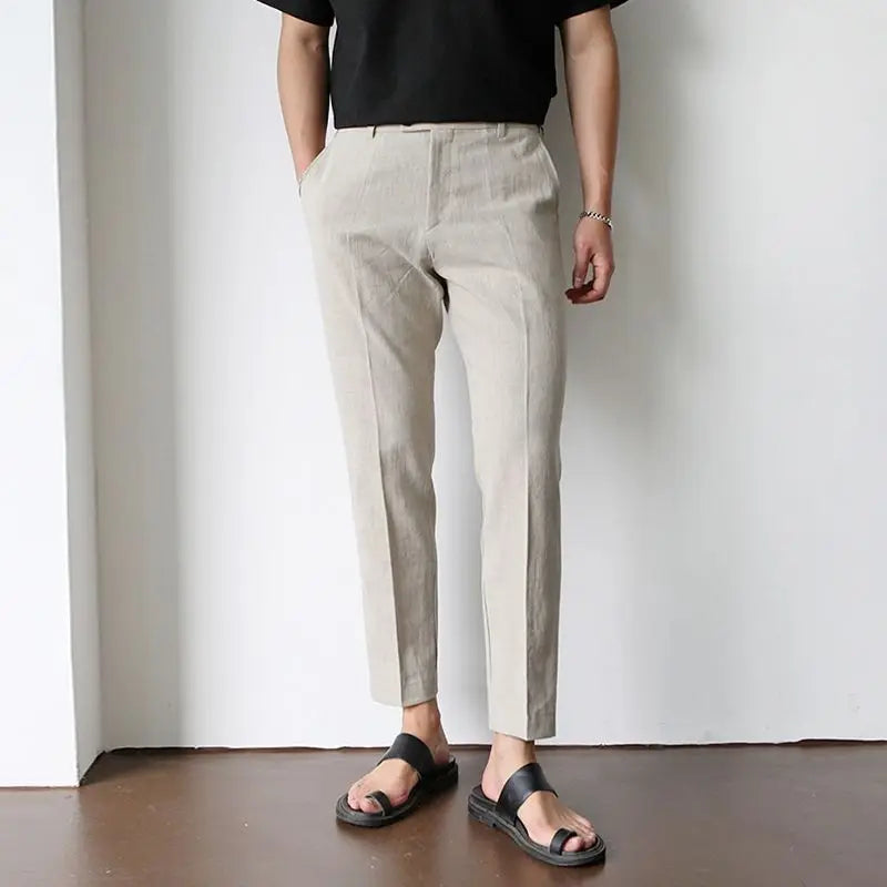 White Linen Trousers for Men