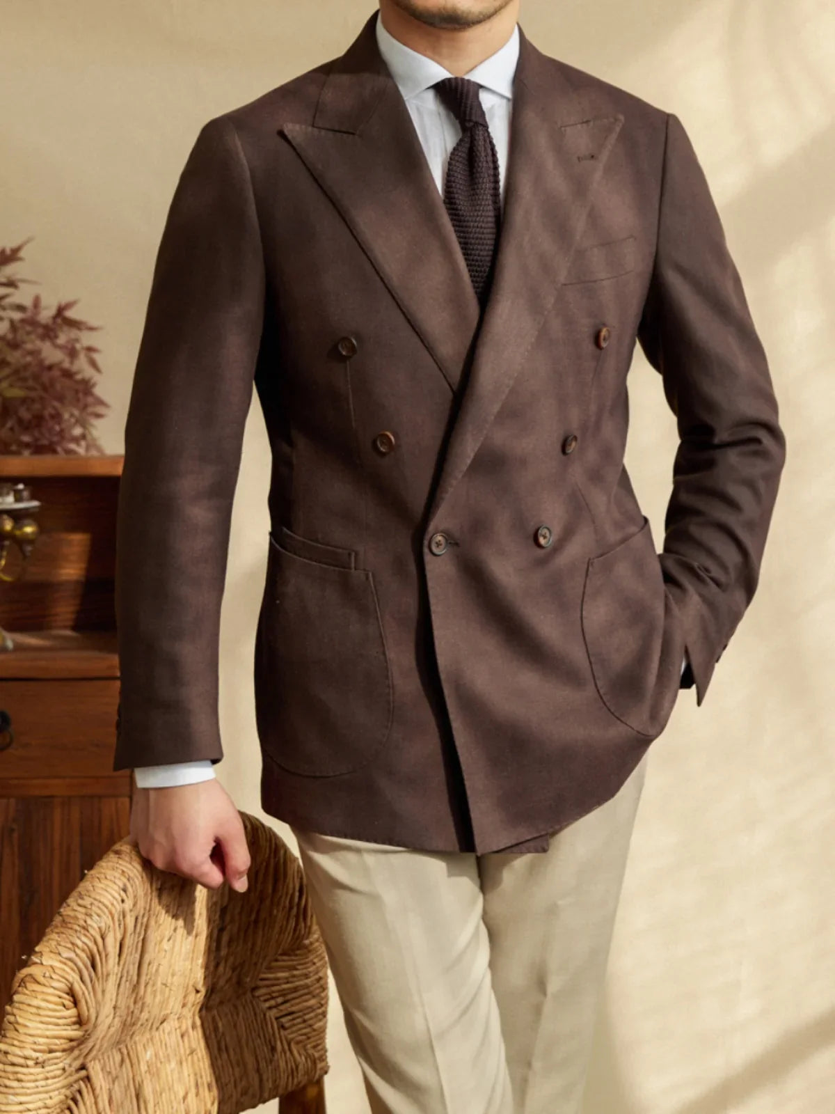 Brown Linen Blazer