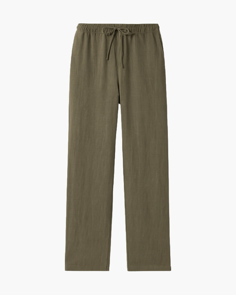 Green Linen Trousers for Men