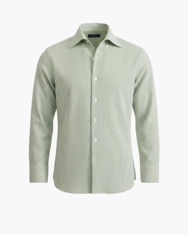 Green Striped Men's Shirt