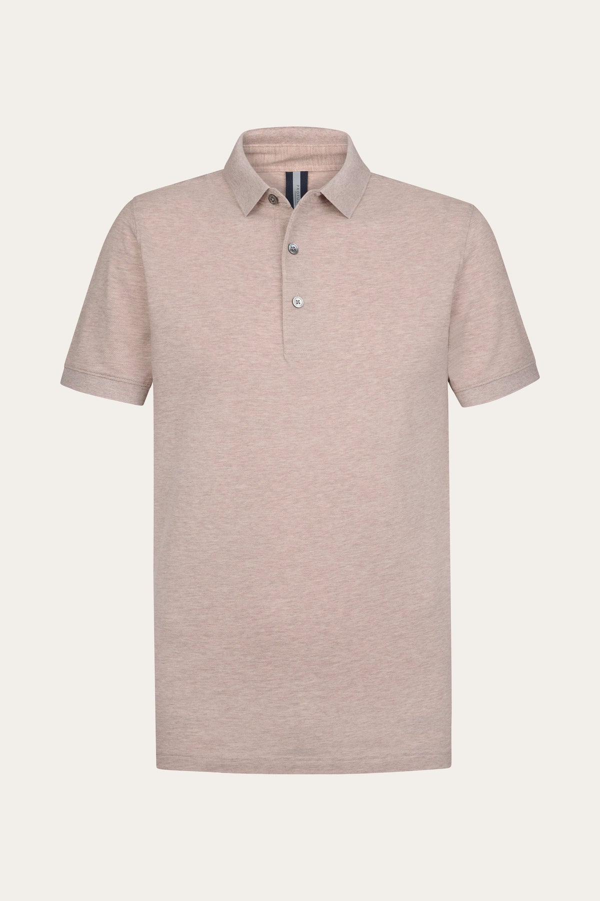 Donkerroze stretch piqué polo