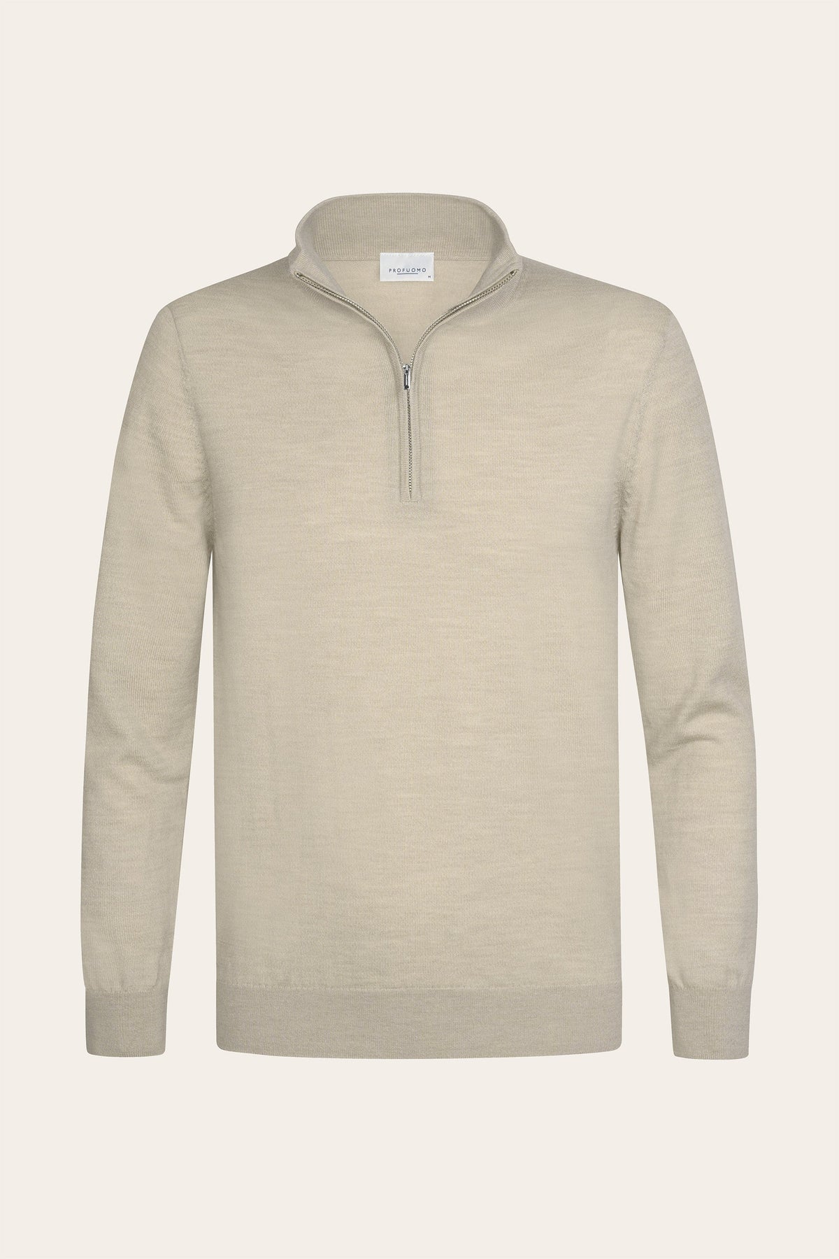 Beige merino half zip