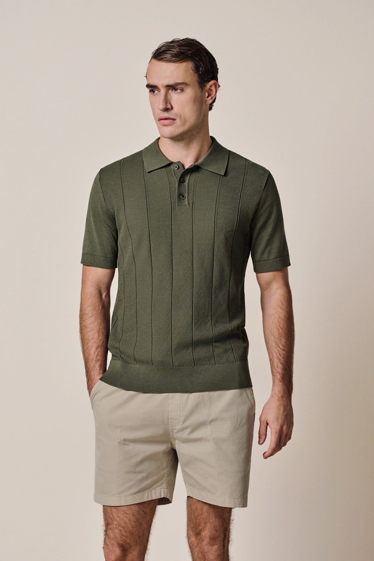 Groene Aero Ease gestreepte polo