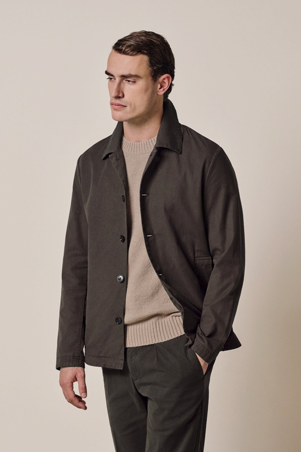 Donkerbruine Antique Dye overshirt
