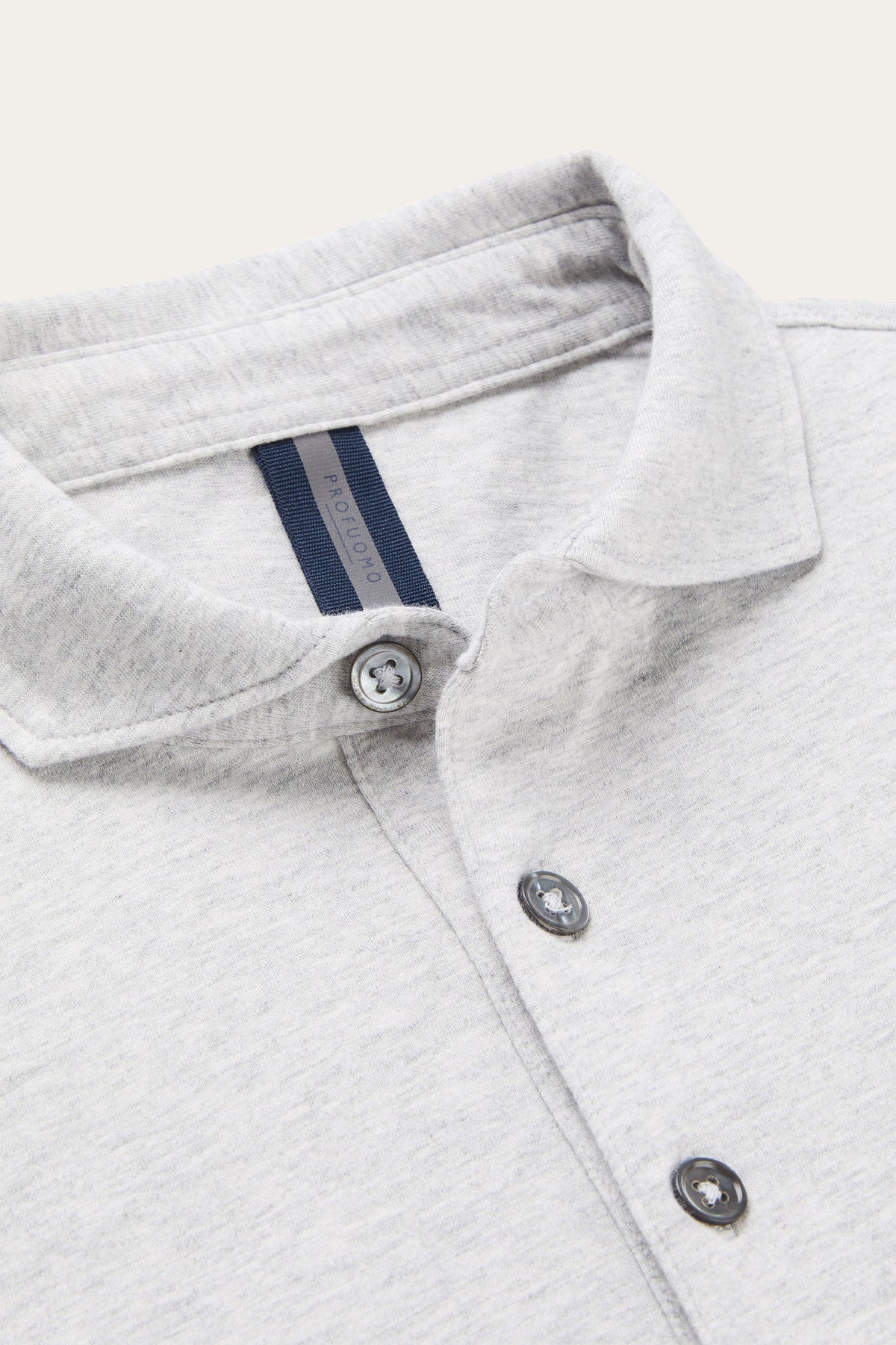 Grijze single jersey polo