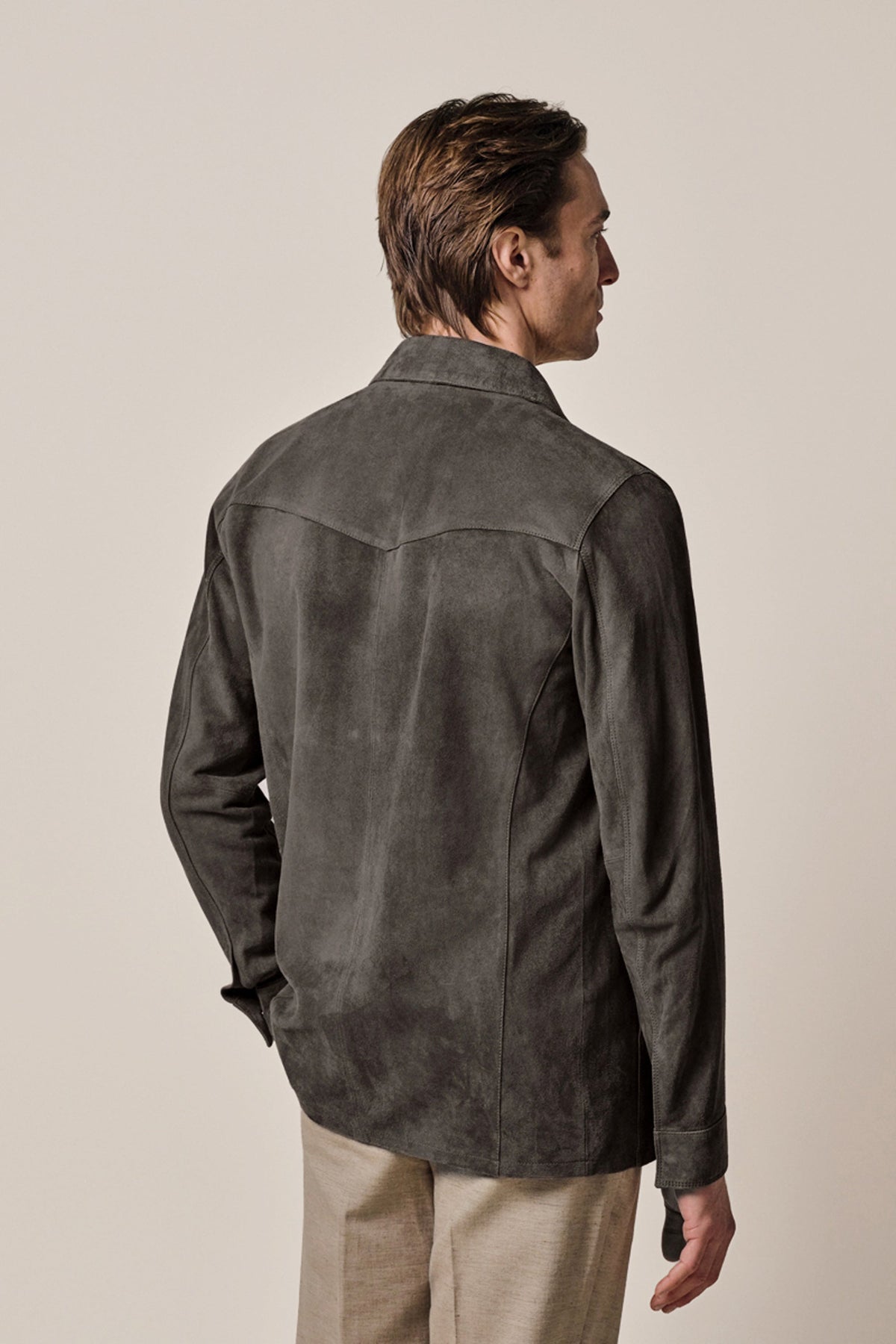 Taupe suede overshirt