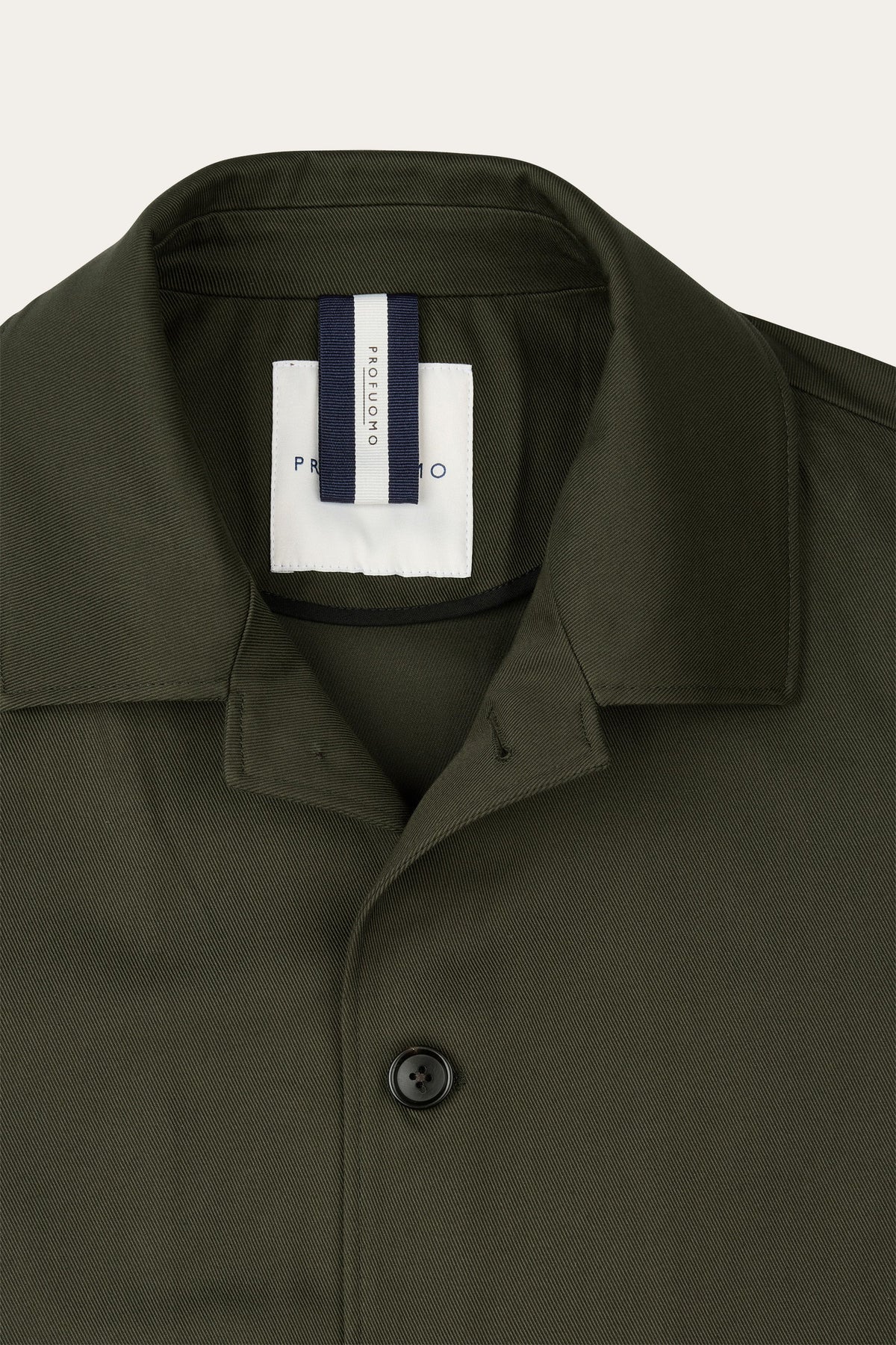 Donkergroen katoenen twill overshirt