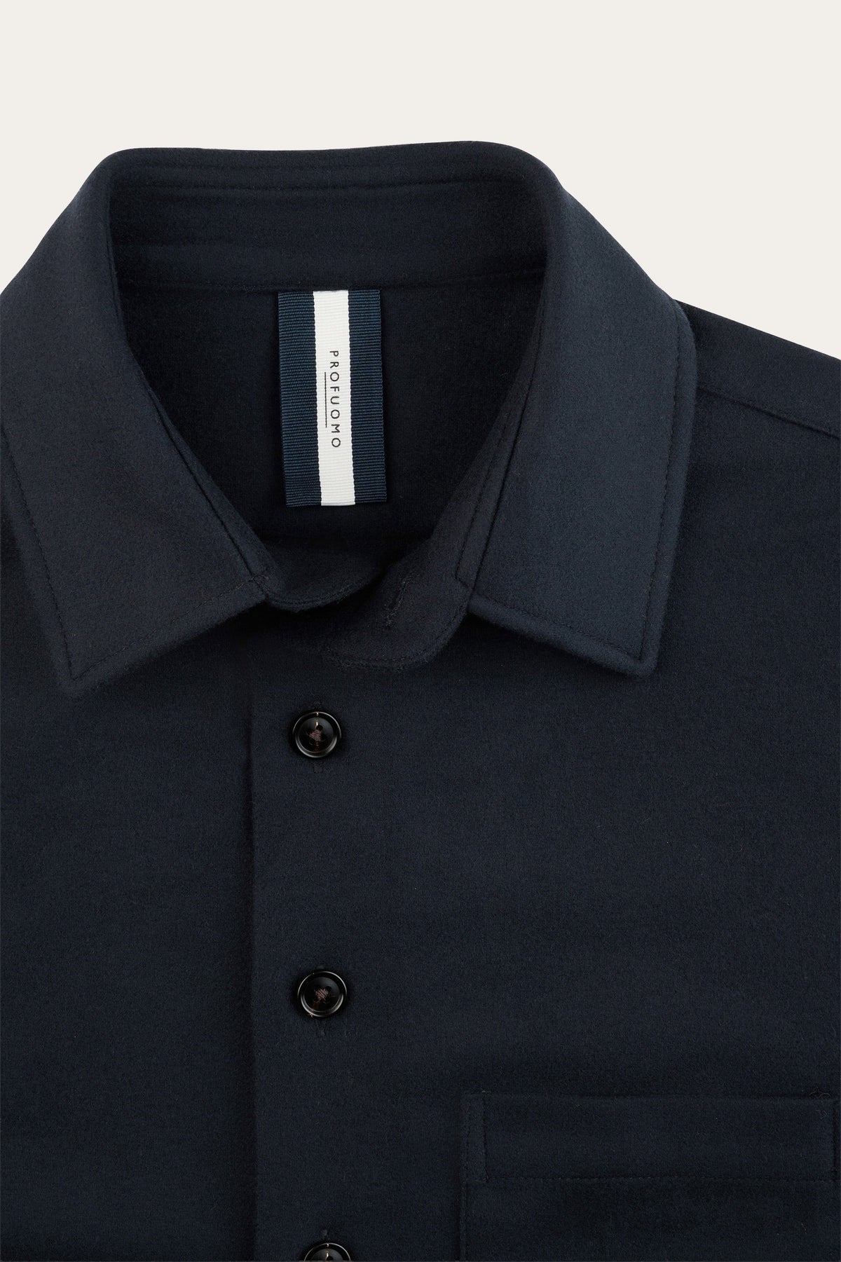 Navy melton wollen overshirt