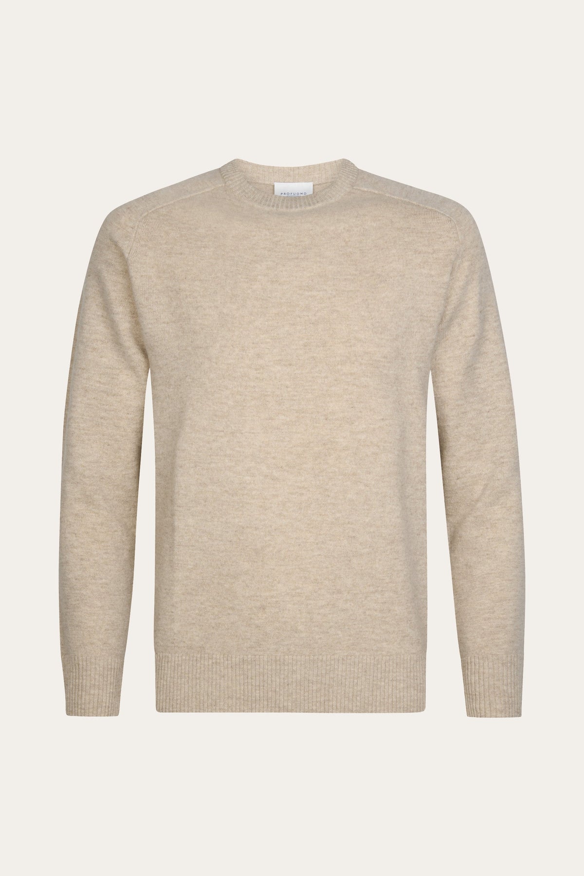 Beige soft wollen crewneck