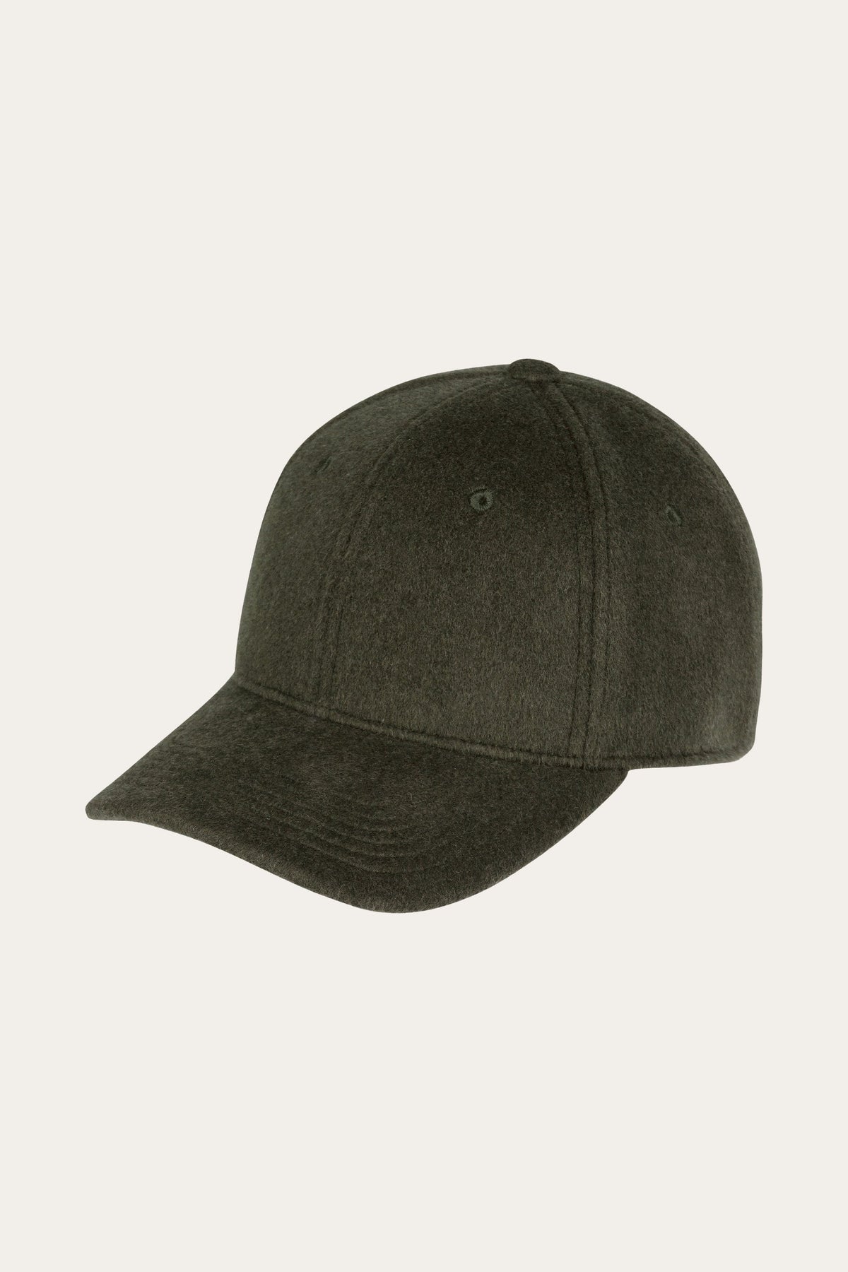 Donkergroene wollen baseball cap