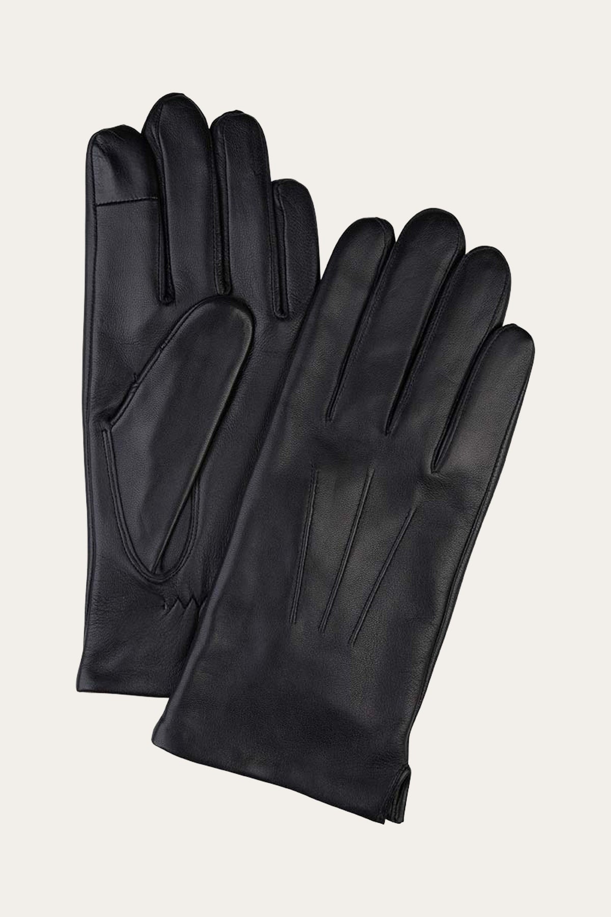 Zwarte lederen handschoenen