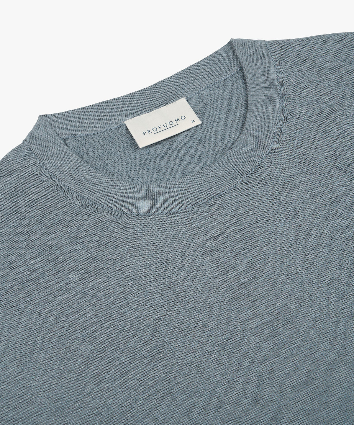 Grijsblauw linnen katoenen t-shirt