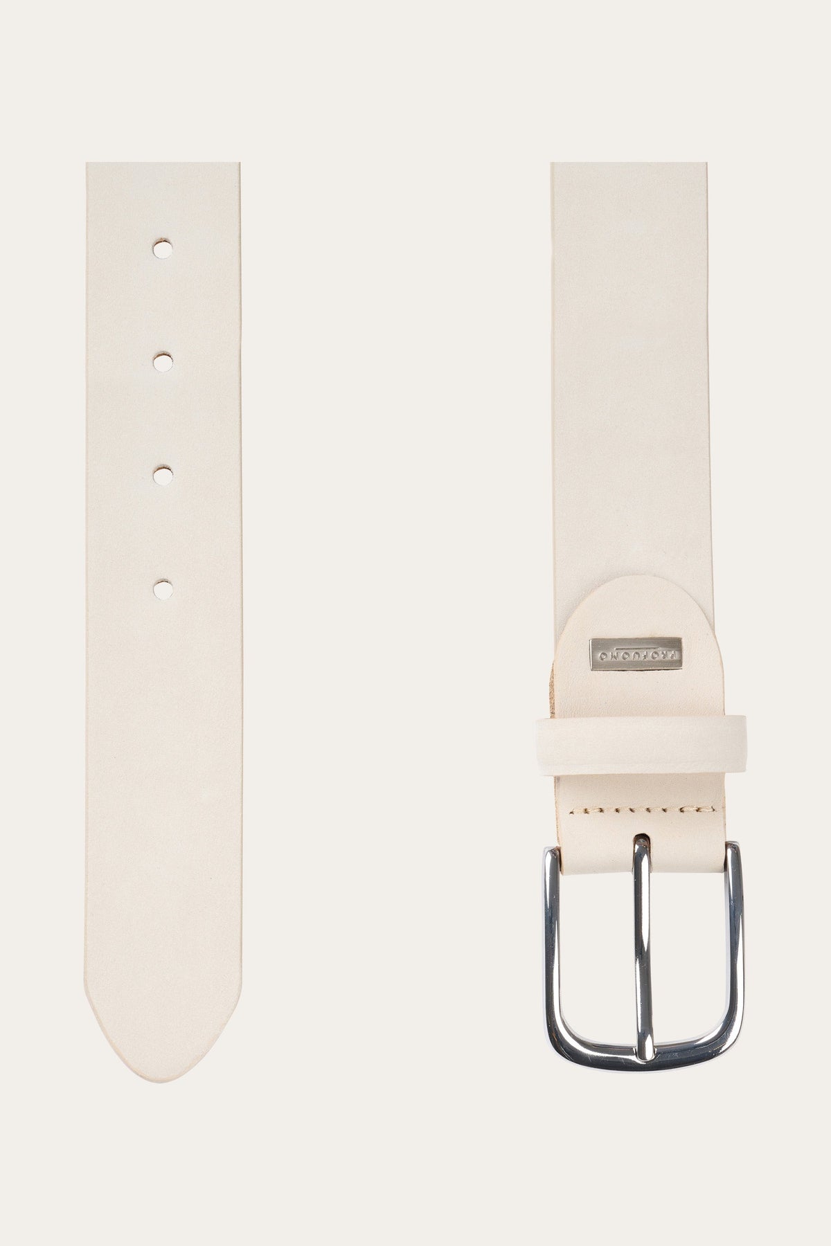 Beige nubuck leren riem