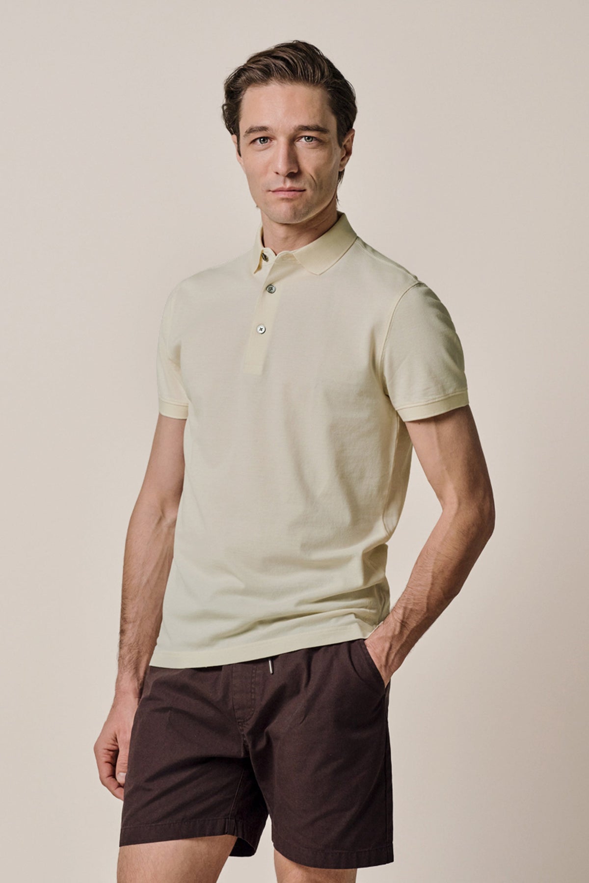 Off-white stretch piqué polo