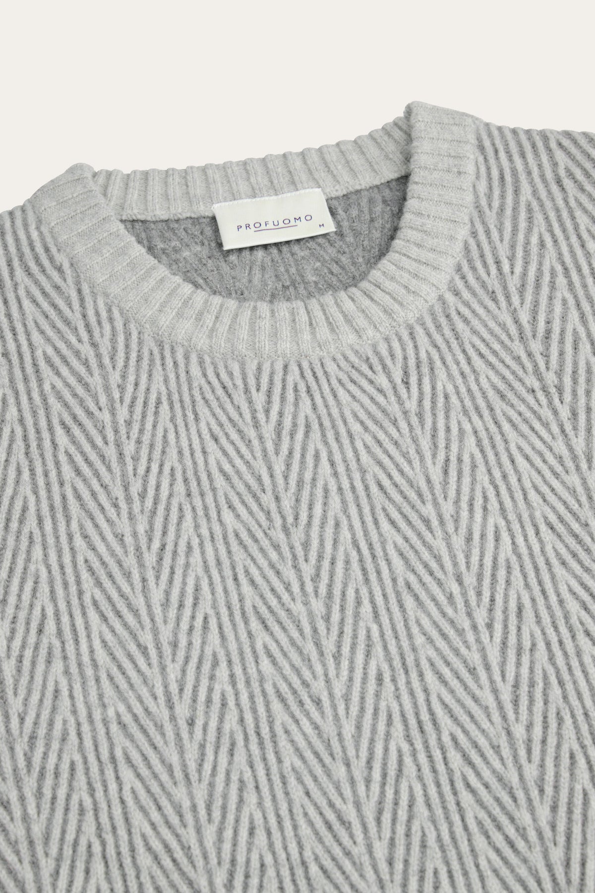 Grijze heavy wollen crewneck
