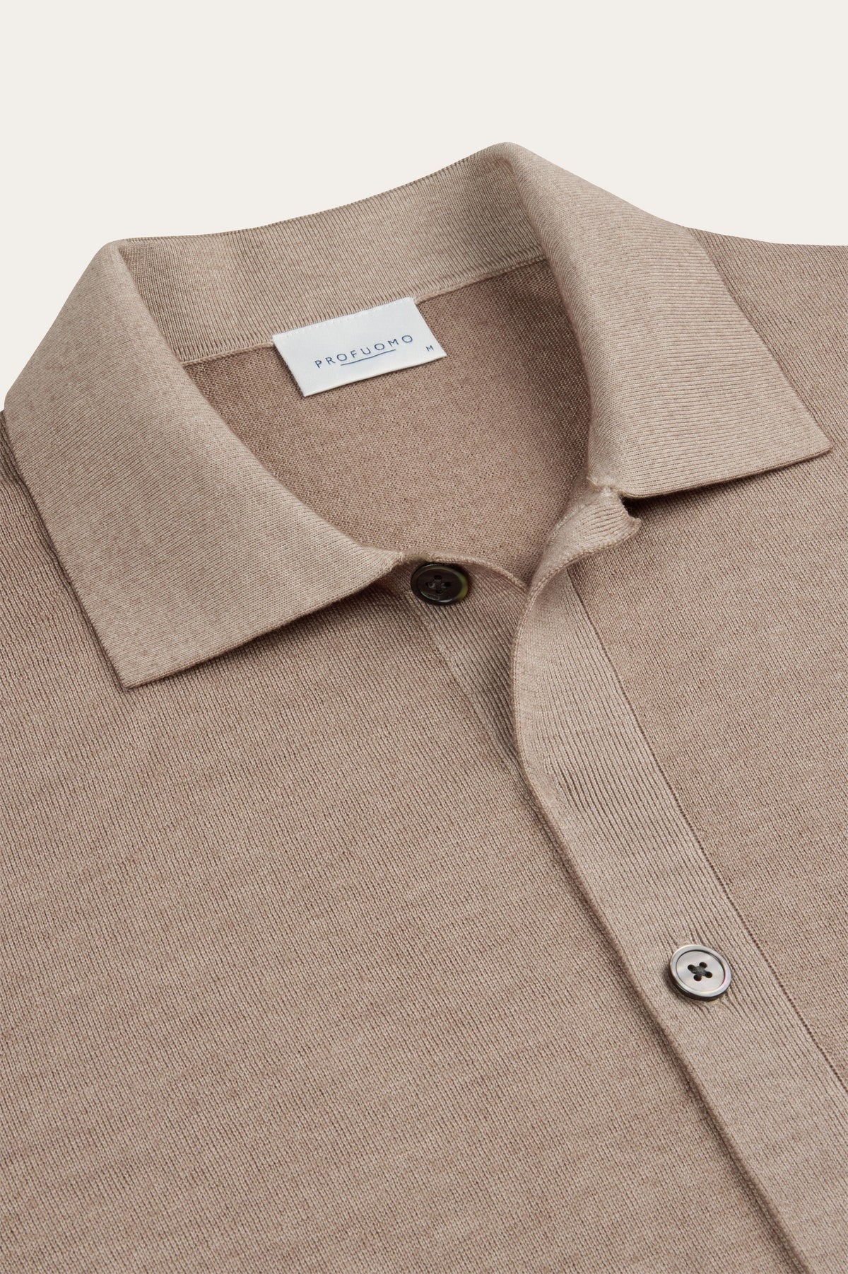 Beige Garment Dye merino polo