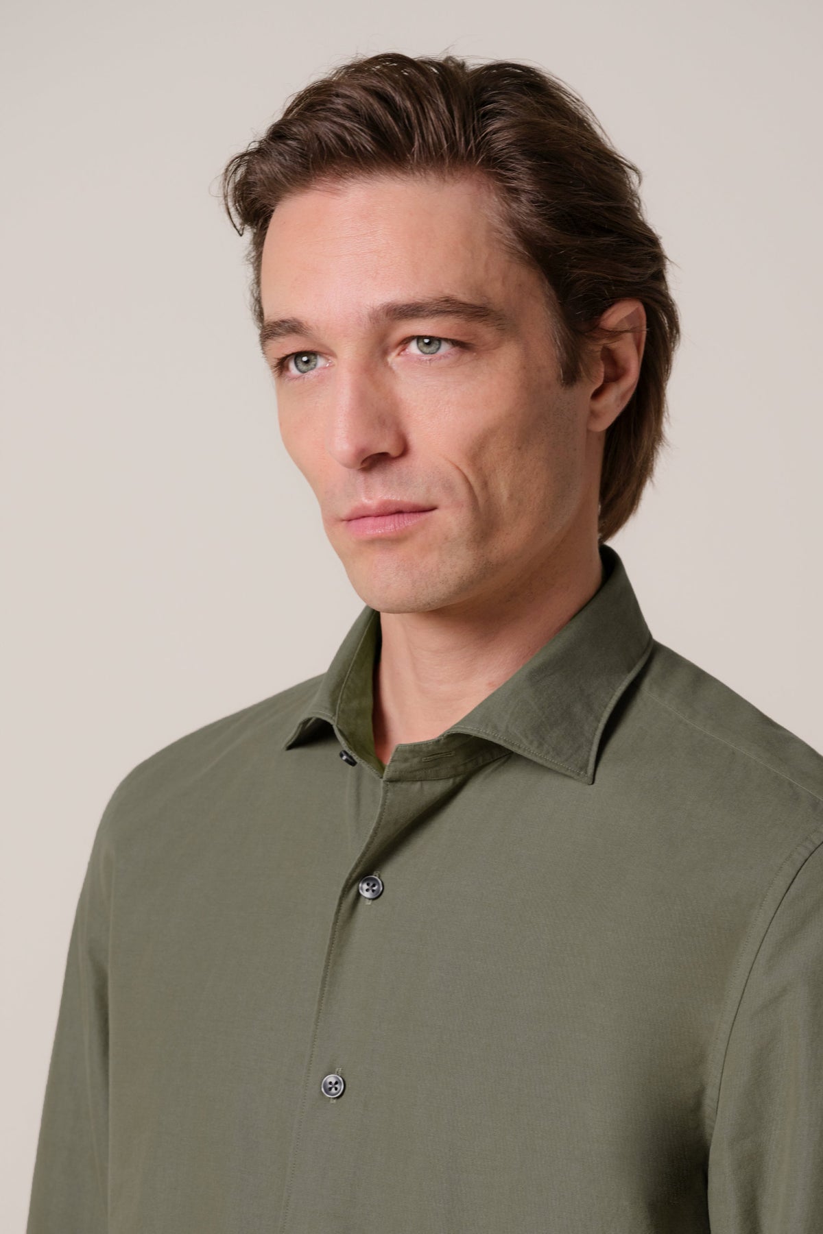 Groen soft casual overhemd