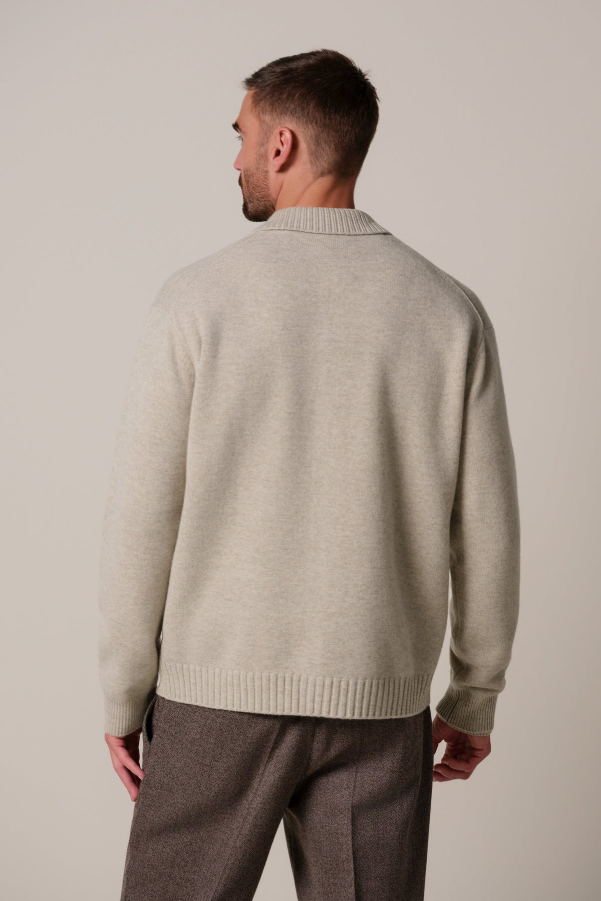 Beige soft wollen cardigan