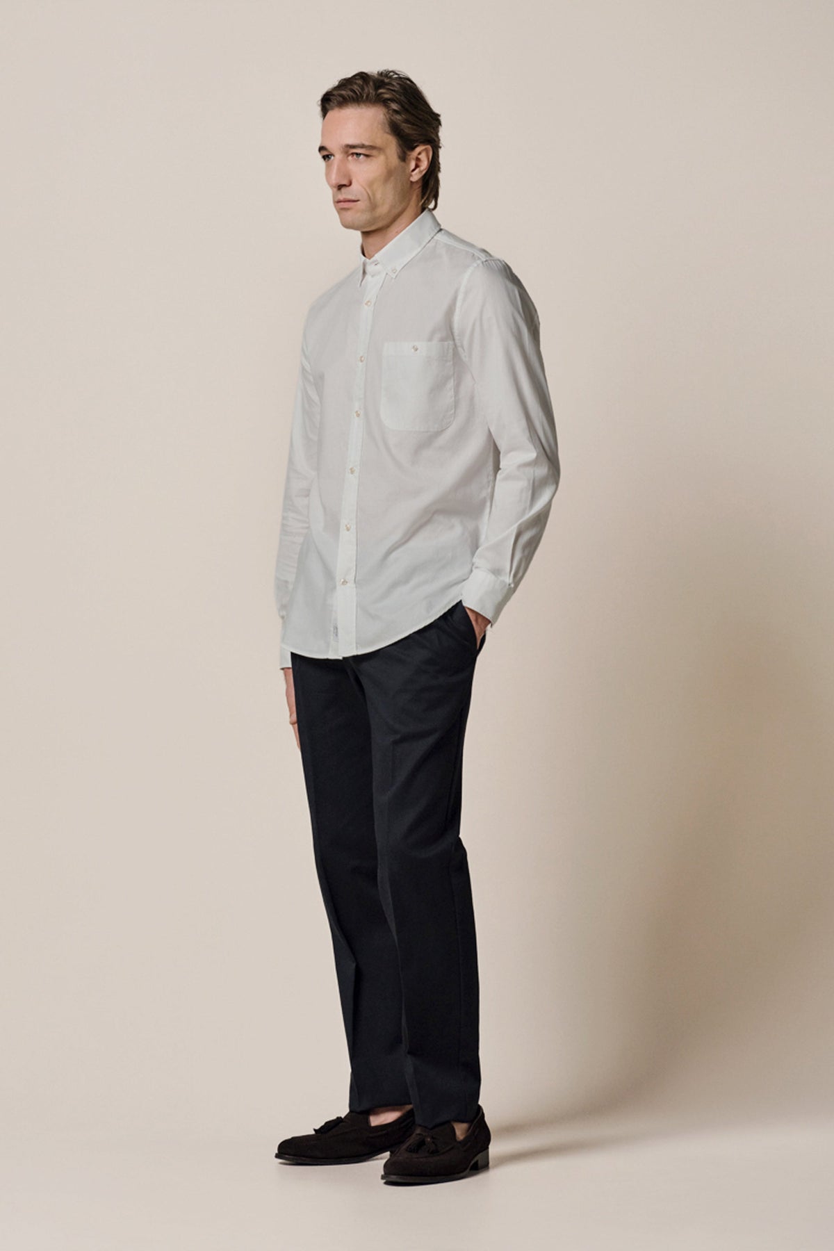 Wit albini button down overhemd