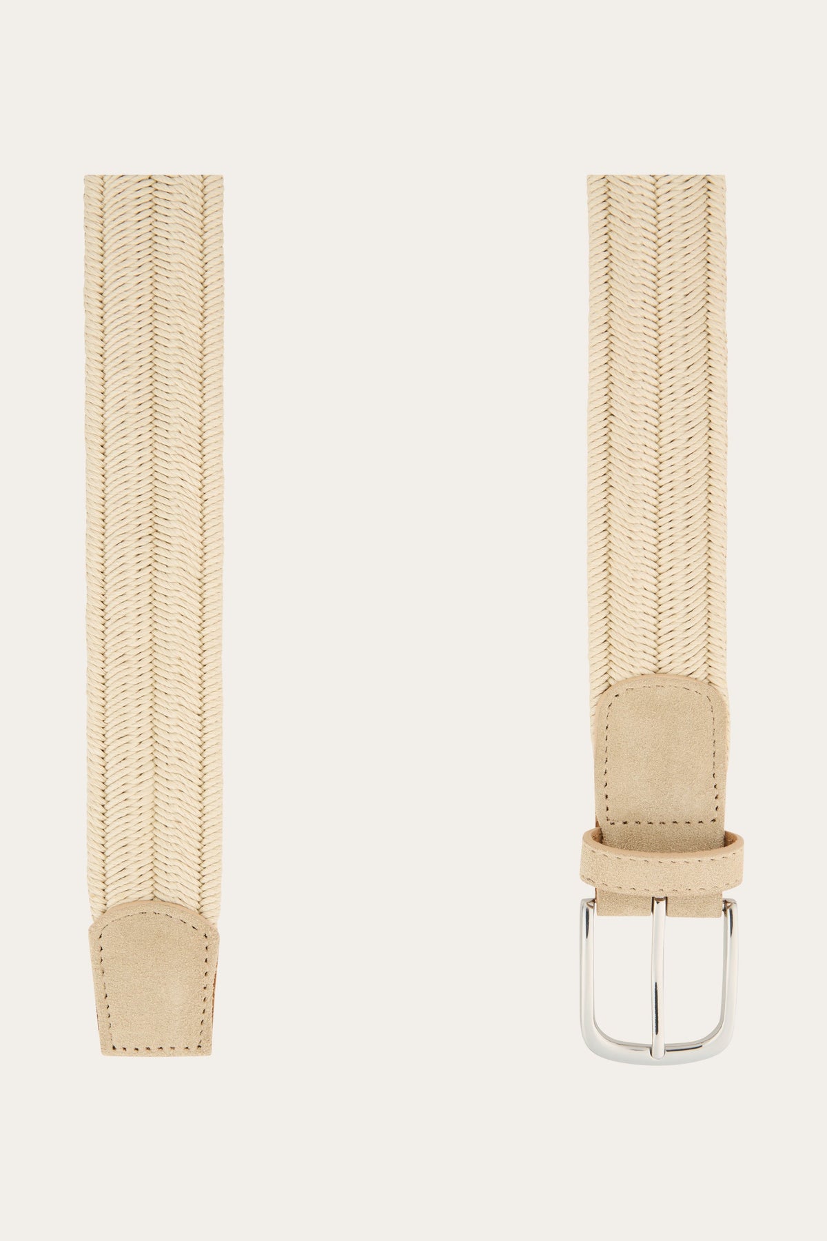 Beige waxed elastische riem