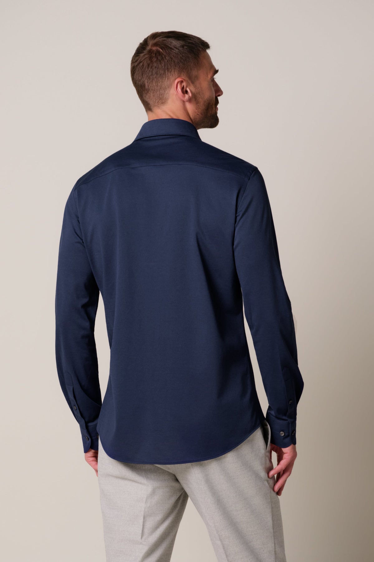 Blauw Japanese knitted overhemd
