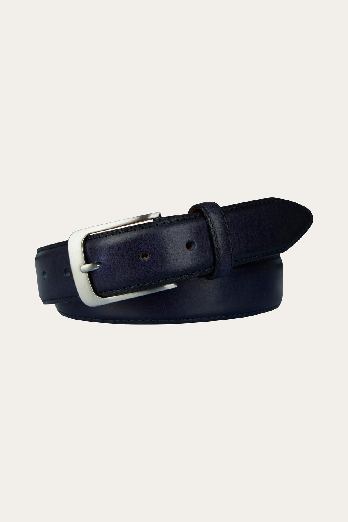 Navy hand gepoetste riem