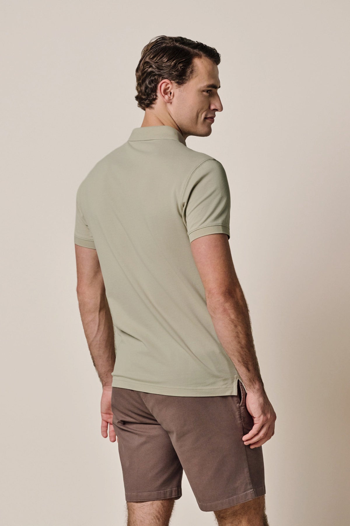Lichtgroene stretch piqué polo